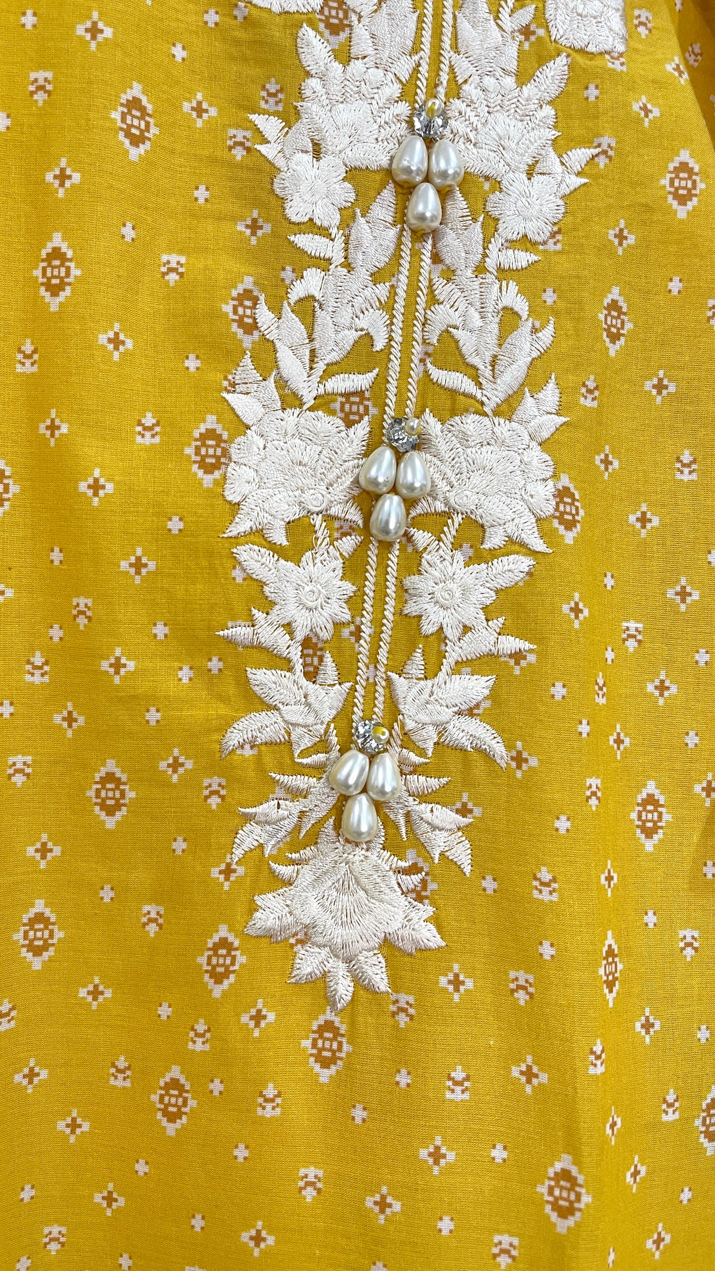 Original Agha Noor 3 Piece Yellow Cotton Suit (6663636156600)