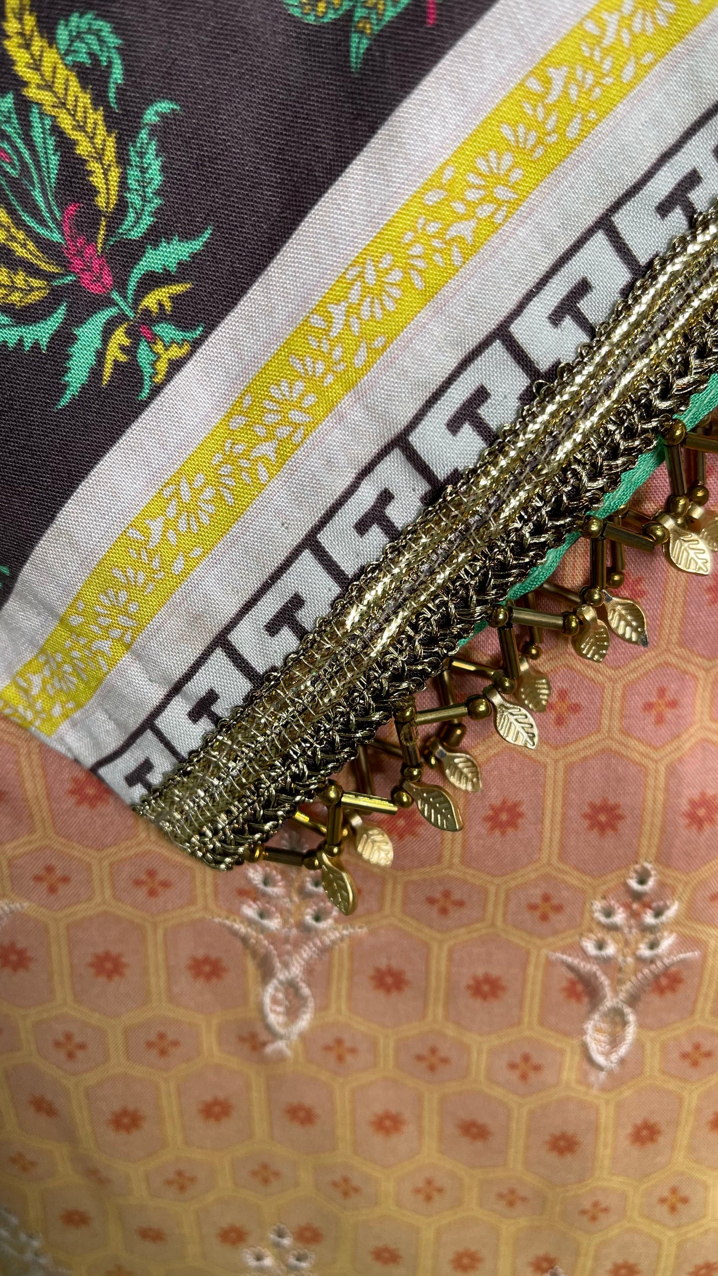 Original Kesarin by Riaz Arts Green and Orange Stitched Digital Viscose and Embroidered Suit (6577936269496)