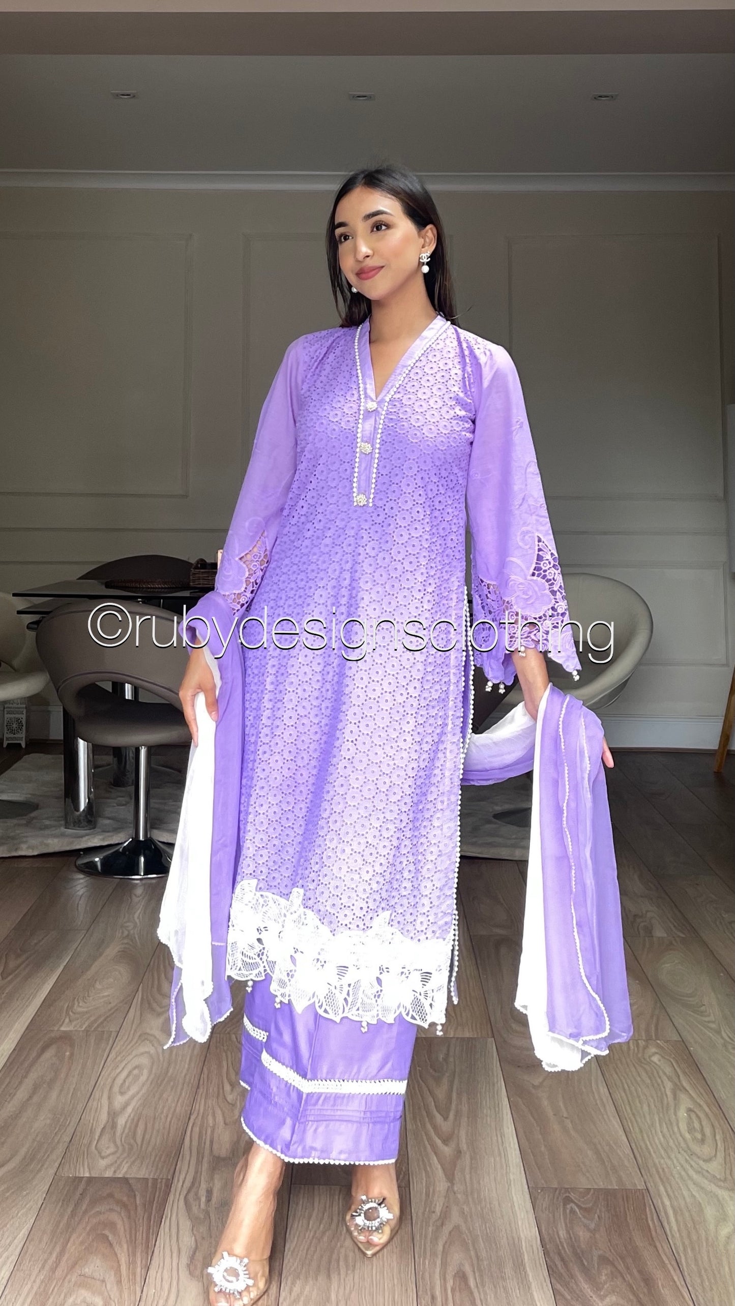 ELIZA Lilac - 3 Piece Light Purple Chikankari Suit with Ombré Dupatta (7766627680469) (8747908071637)