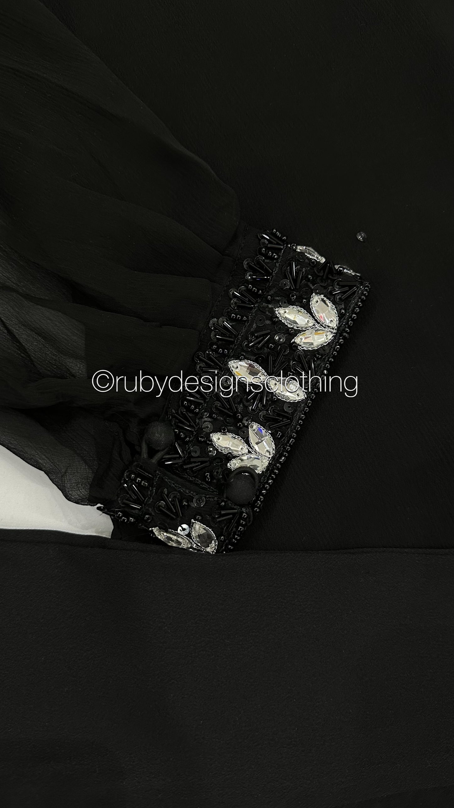 SERENA Black - 3 Piece Black Chiffon Suit with Chiffon Dupatta (8025011454165)