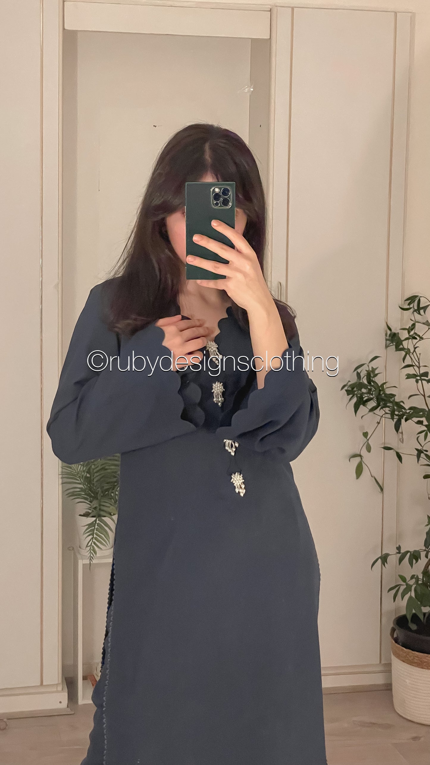 NEELAM - 3 Piece Linen Navy Suit with Shawl (7934795841749)