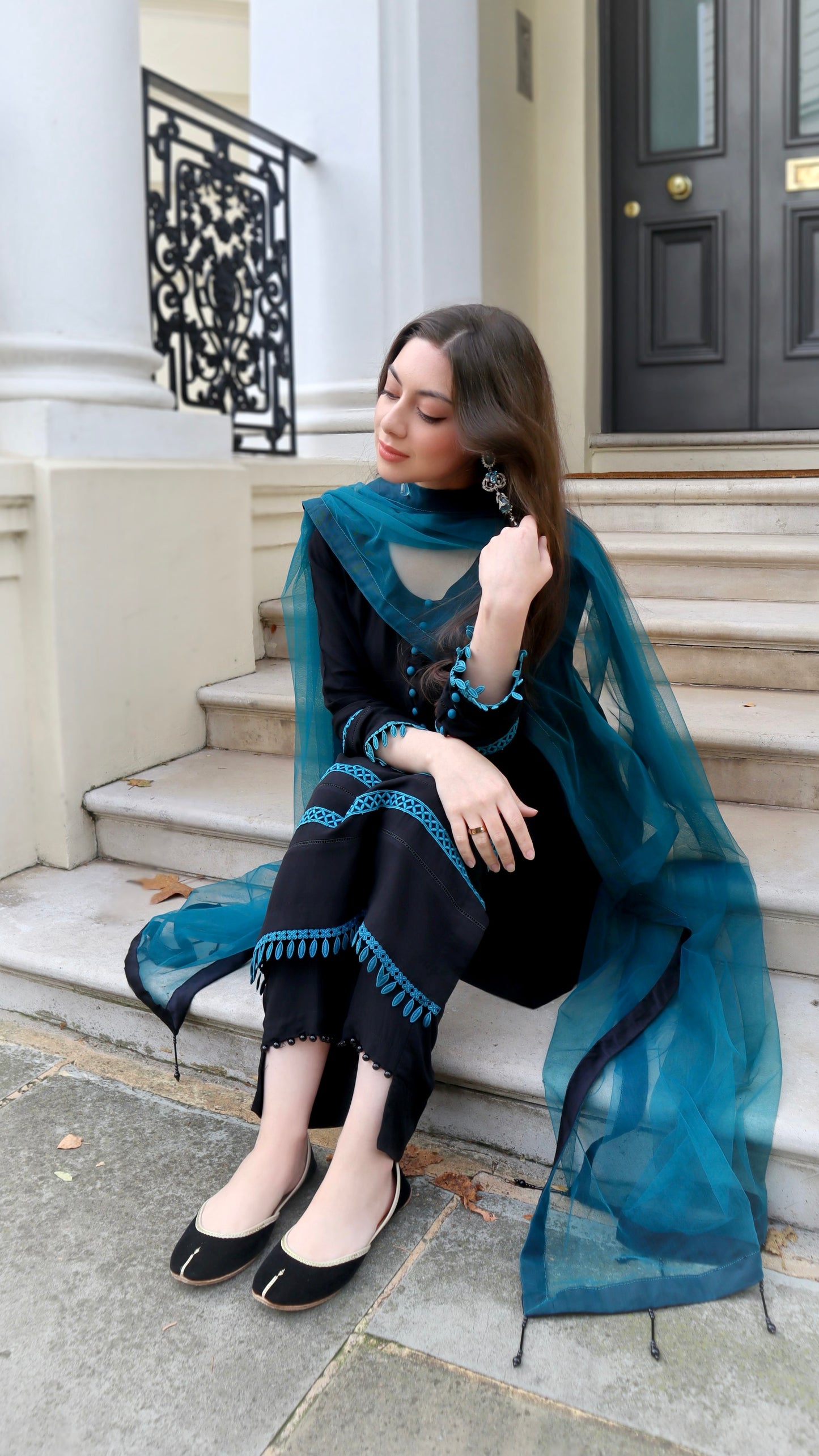 Missing Item - SEEMAL - 2 Piece Black Linen Suit with No Dupatta (8746817519829)