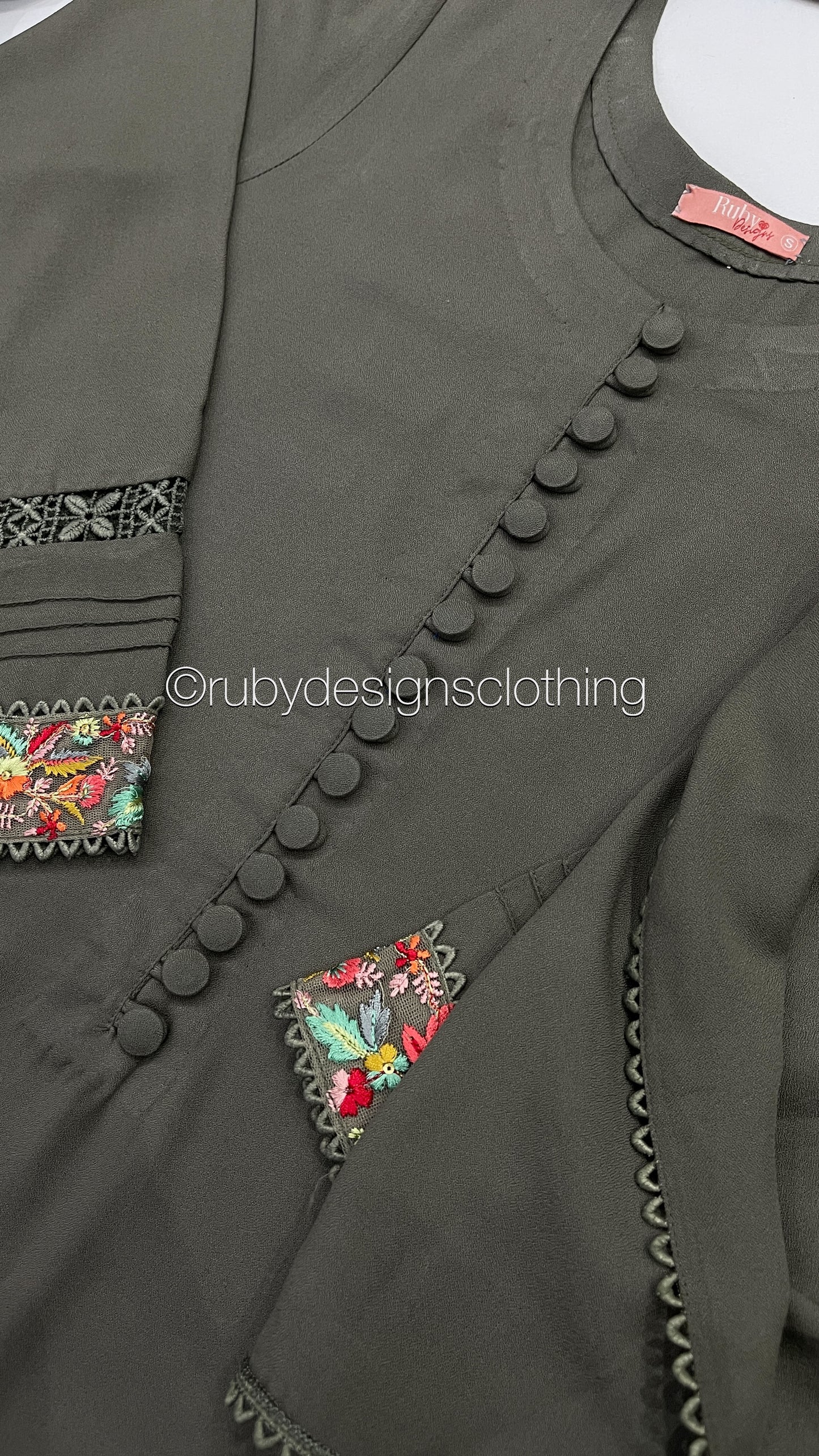 ALISHA - 3 Piece Grey Linen Suit with Shawl (7903130550485)