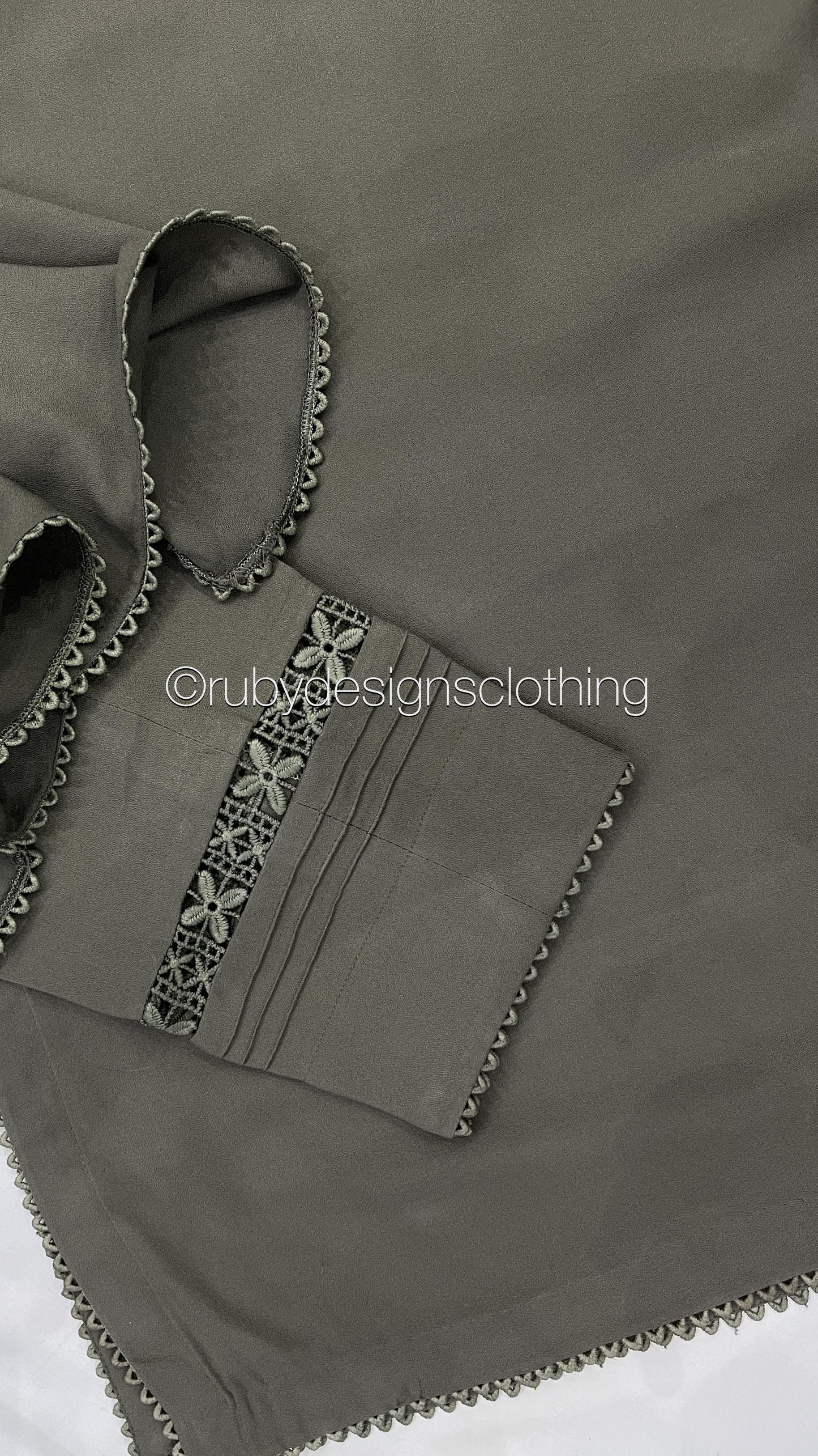 ALISHA - 3 Piece Grey Linen Suit with Shawl (7903130550485)