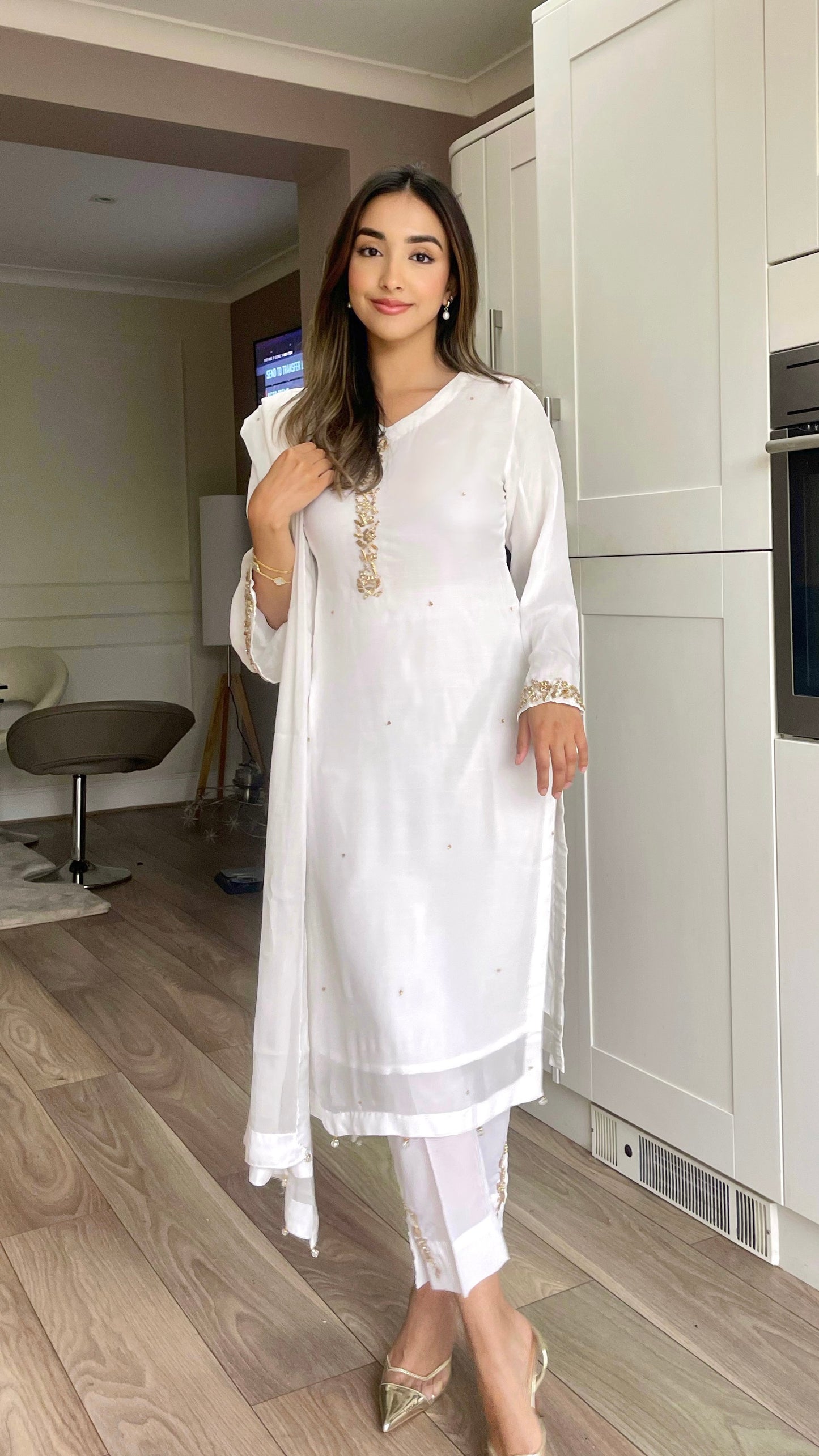 HIRA White - 3 Piece Chiffon Suit with Chiffon Dupatta (7801222660309) (8748150227157)
