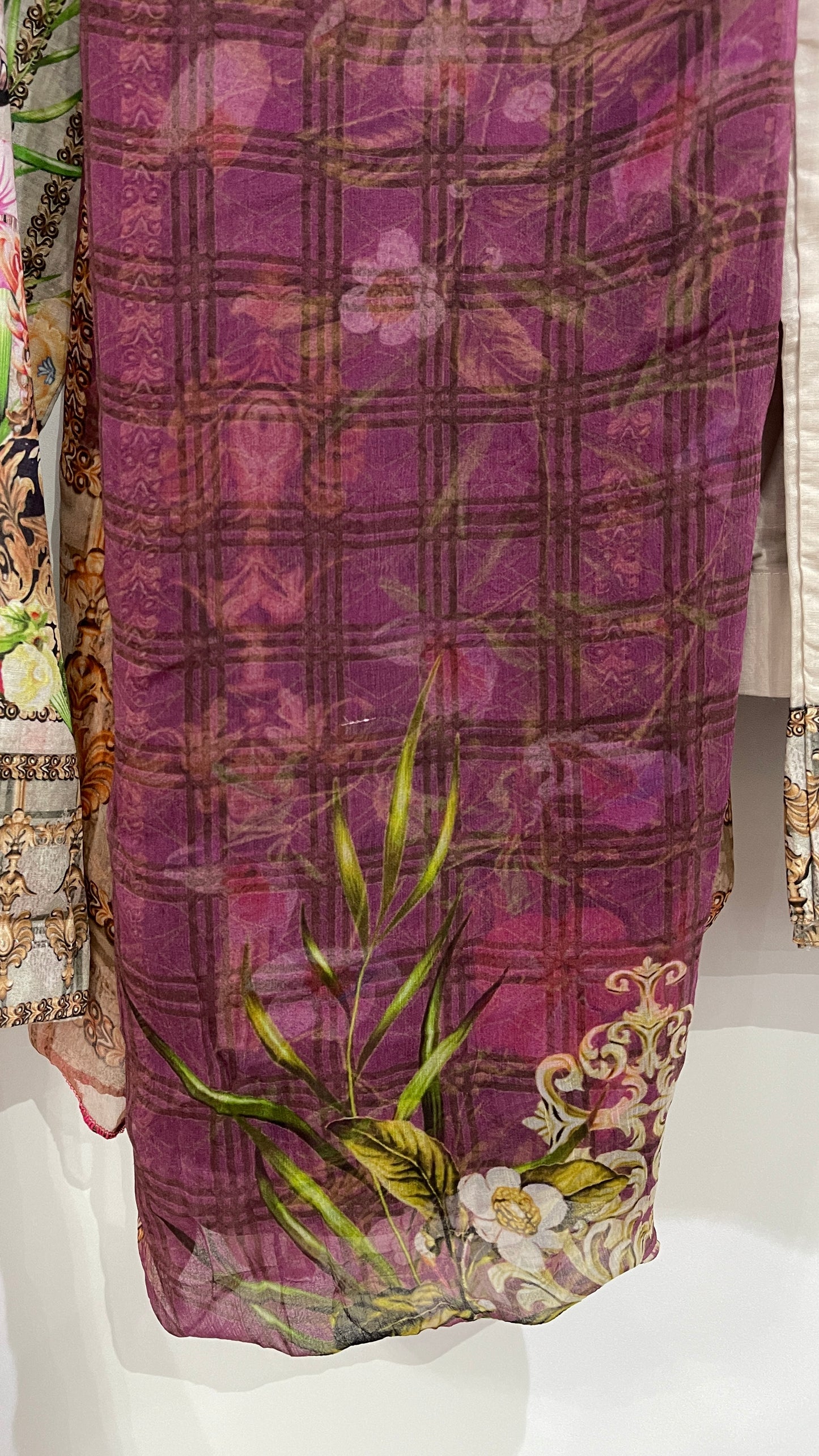 Original KHAS 3 Piece Grey Lawn Suit with Printed Chiffon Dupatta