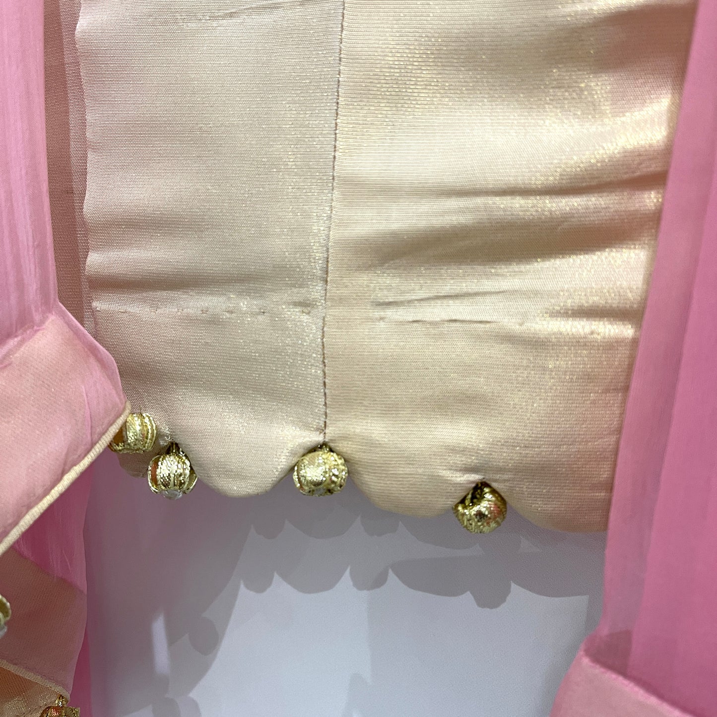HUMERA - 3 Piece Pink Chiffon Suit with Gold Embroidery (6756841881784)