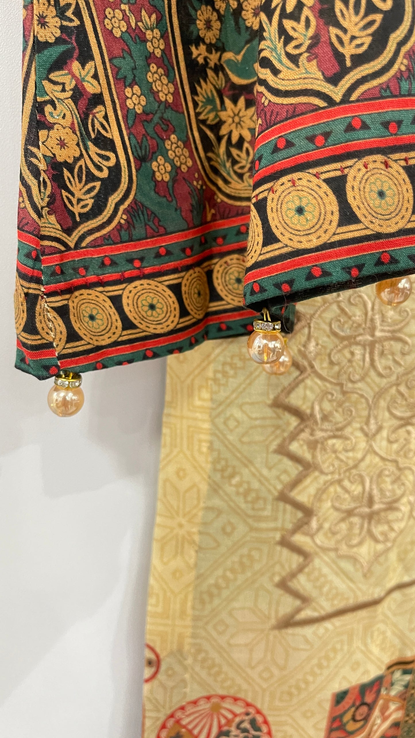 Original KHAS 3 Piece Beige Lawn Suit with Printed Chiffon Dupatta (7874282520789)