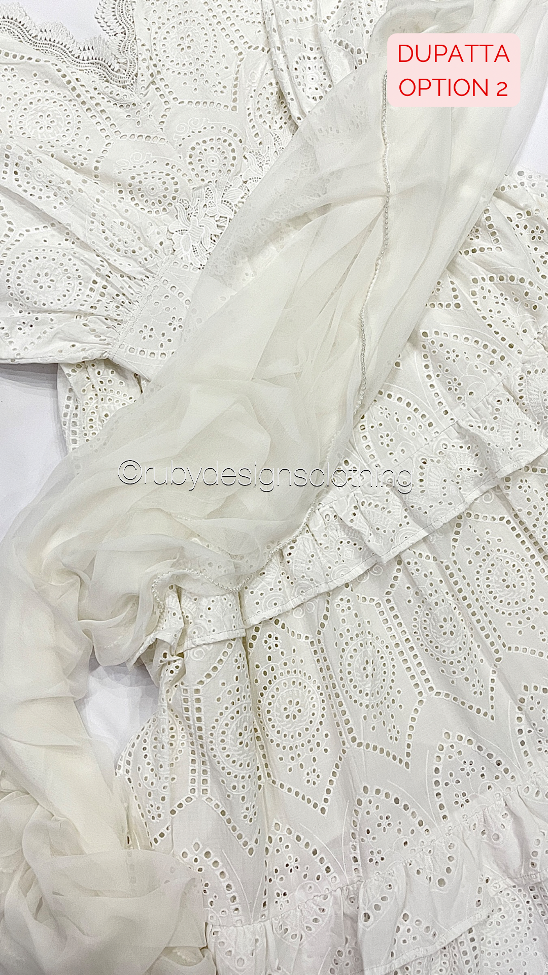 TANYA - White Chikankari Dress (7804161654997)