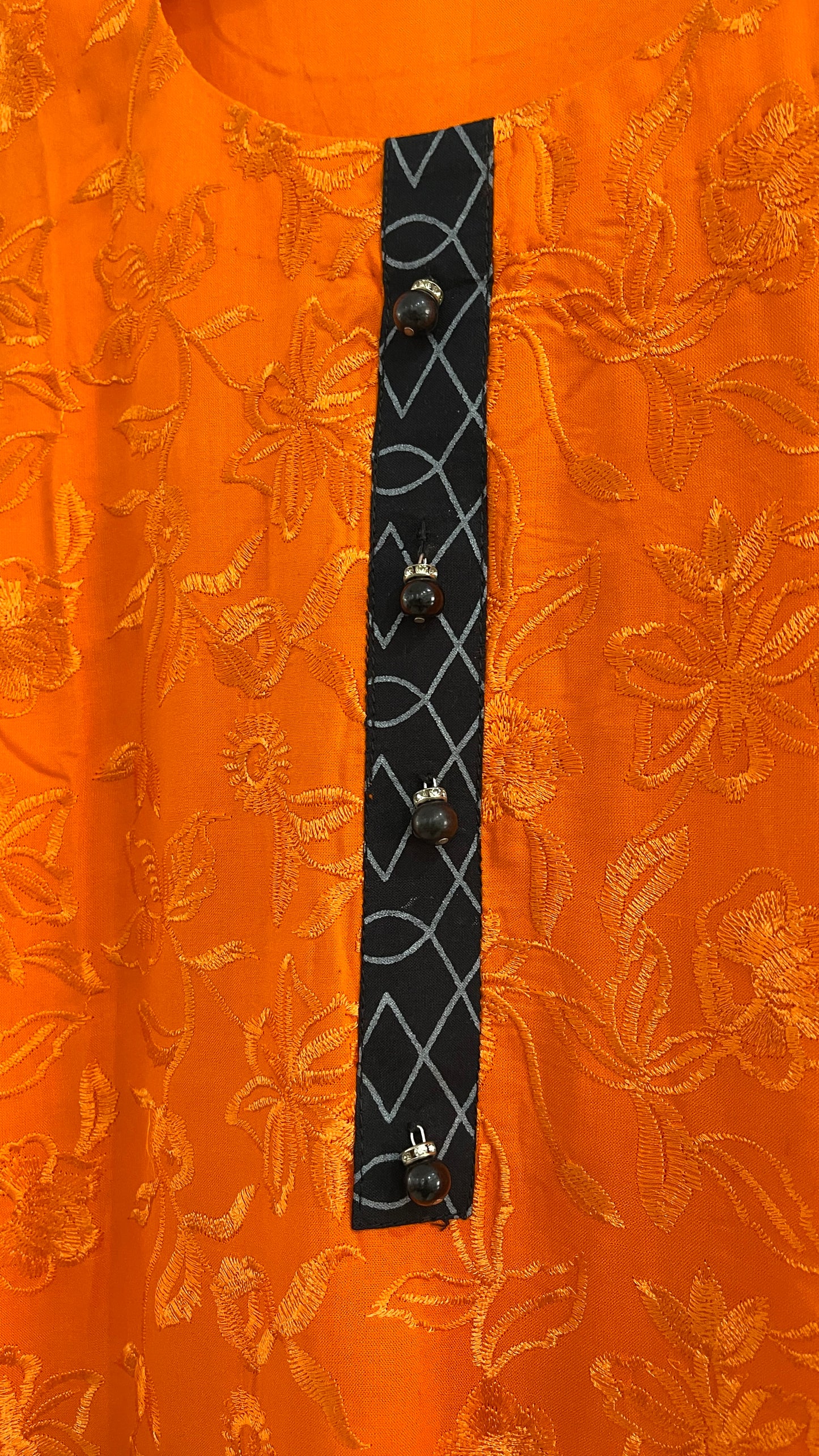 Orange 3 Piece Embroidered Linen Suit (6934528524472)