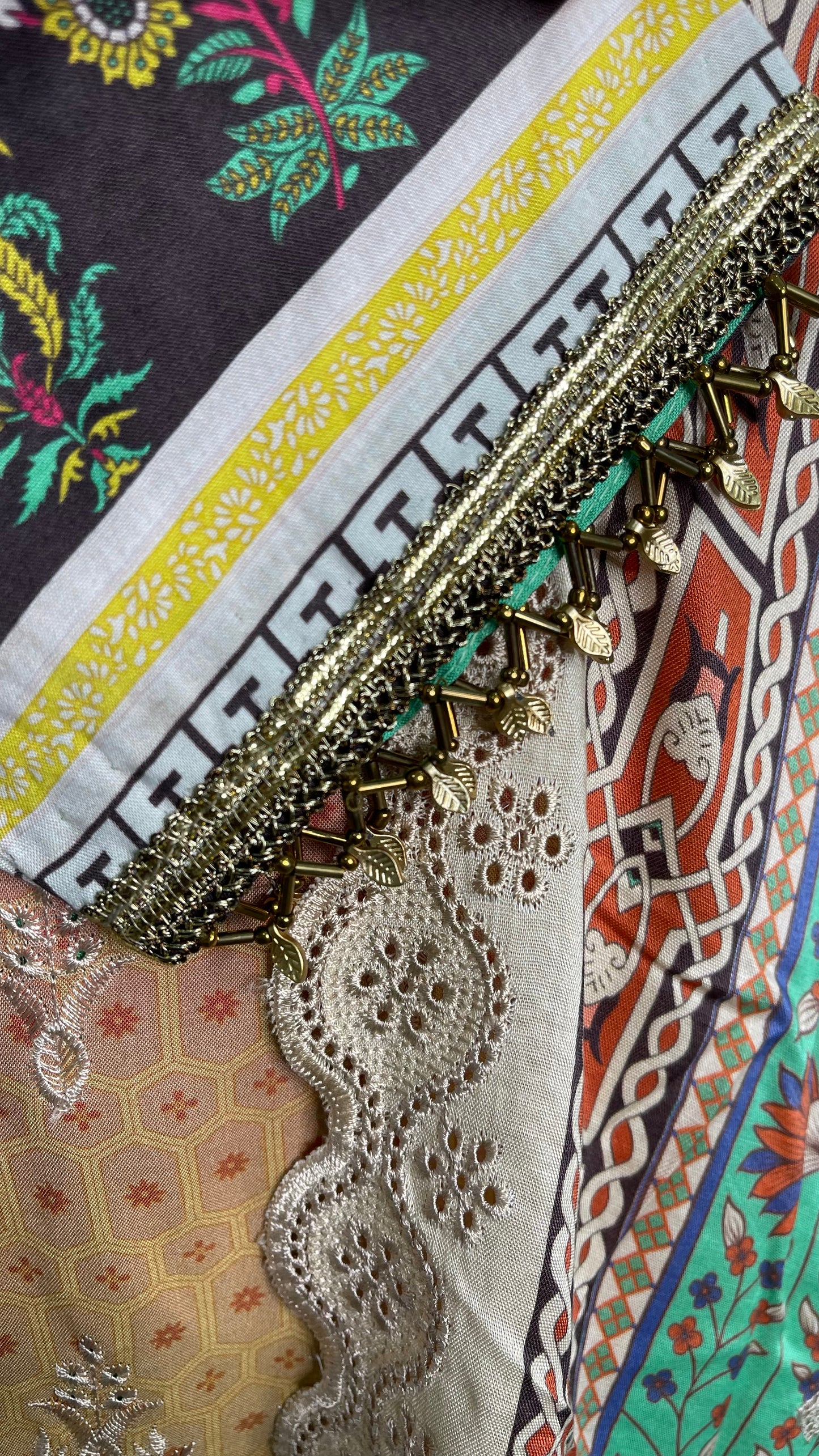 Original Kesarin by Riaz Arts Green and Orange Stitched Digital Viscose and Embroidered Suit (6577936269496)