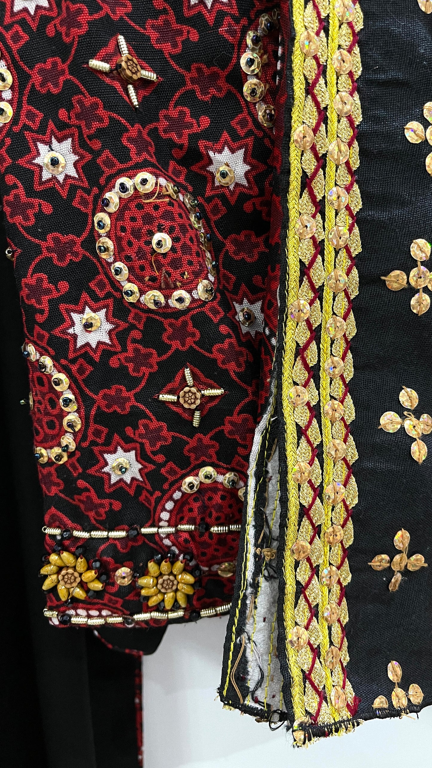 LABIBA - 3 Piece Linen Ajrak Suit with Bead and Sequin Details (6766005715128)