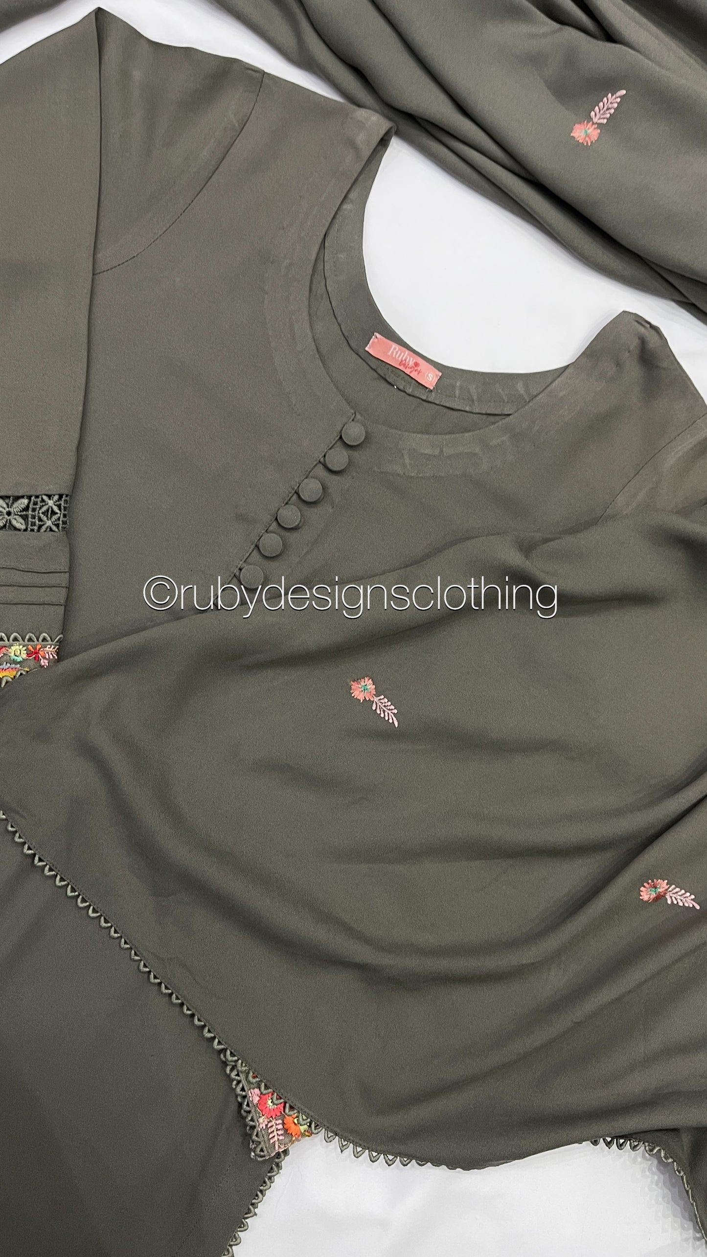 ALISHA - 3 Piece Grey Linen Suit with Shawl (7903130550485)