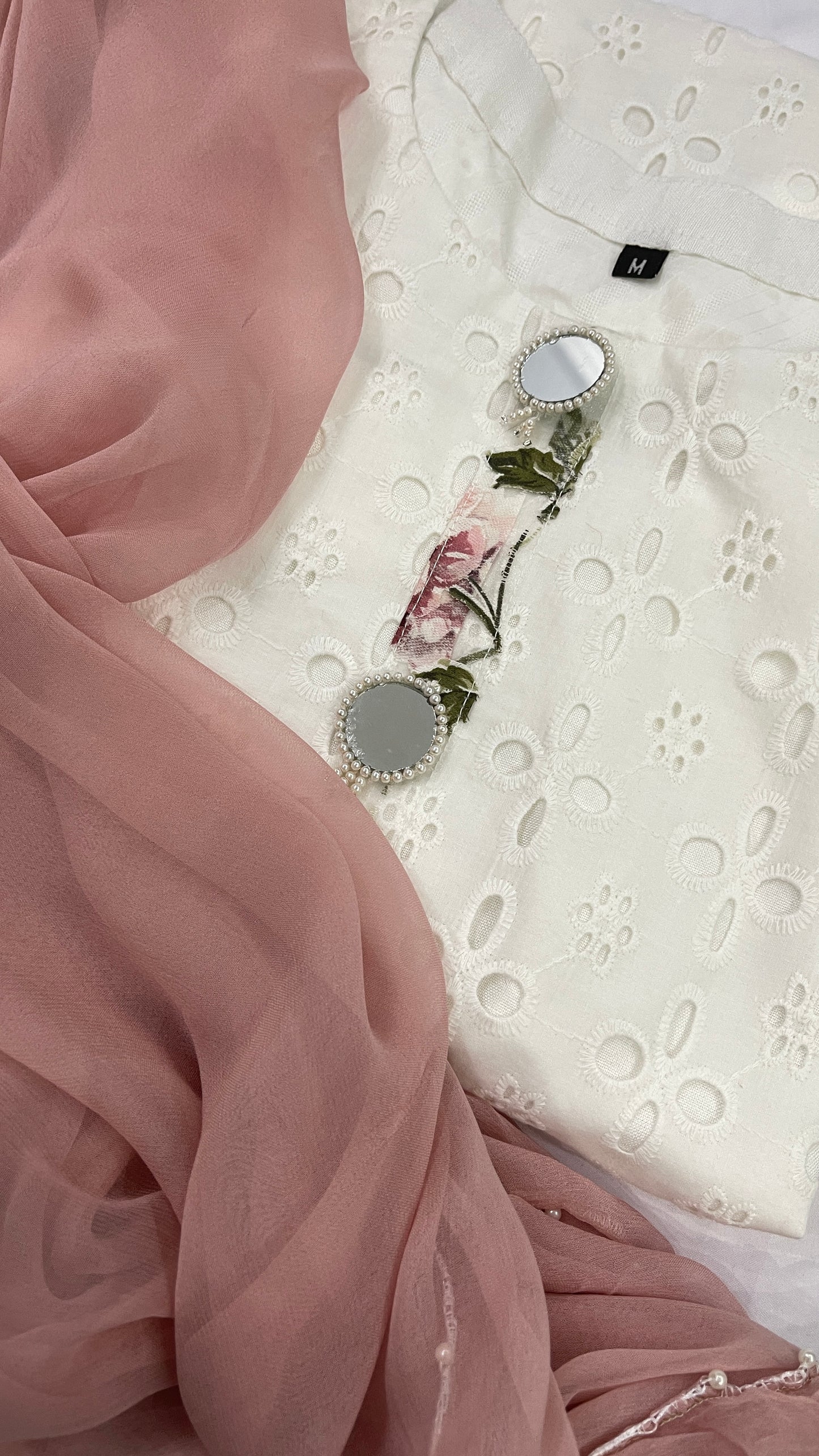AARA - 3 Piece Chikankari Suit with Mirrors (6859708563640)