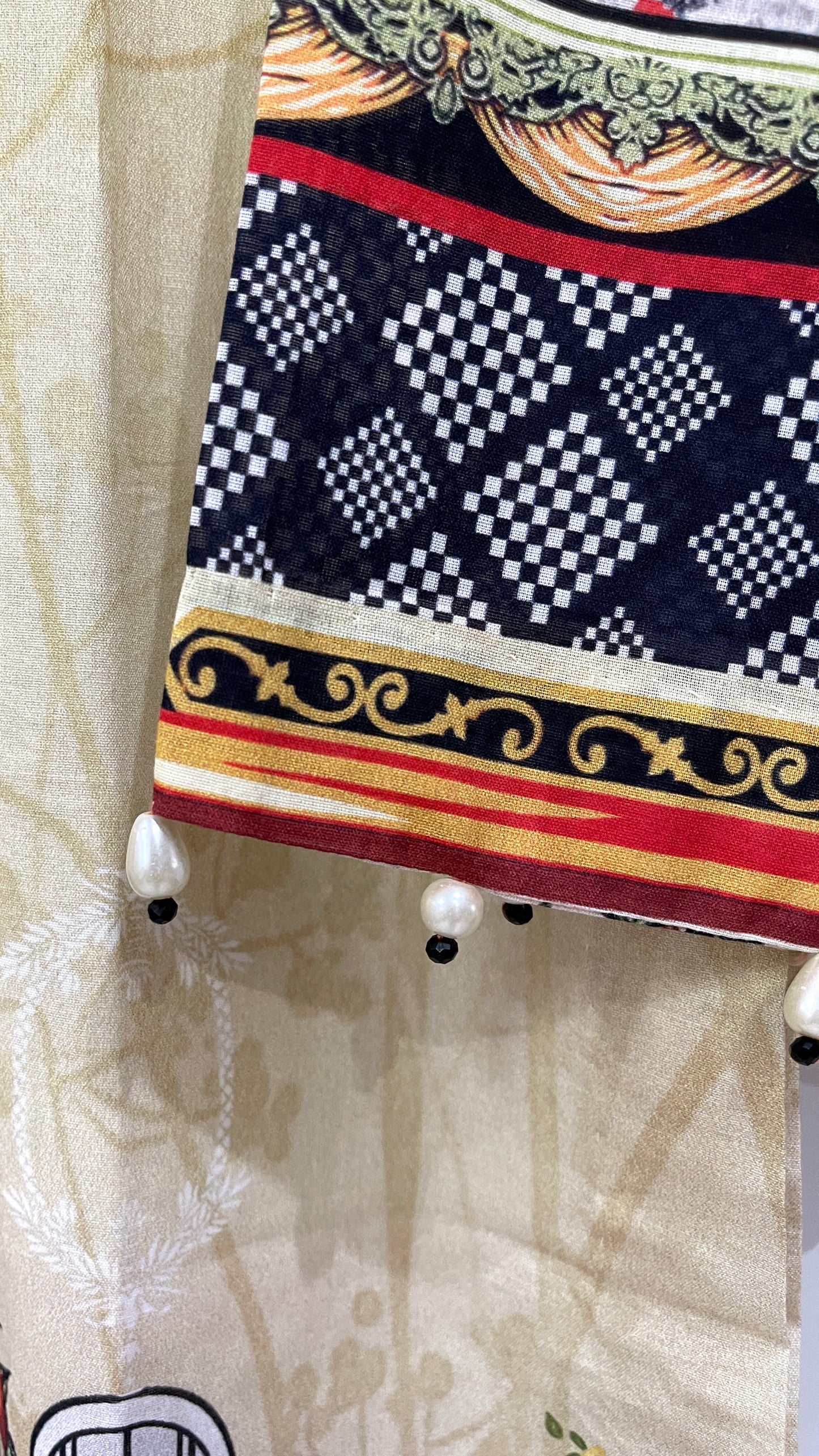 Original KHAS 3 Piece Stitched Yellow and Black Luxury Lawn Suit with Chiffon Dupatta (6650511491256)