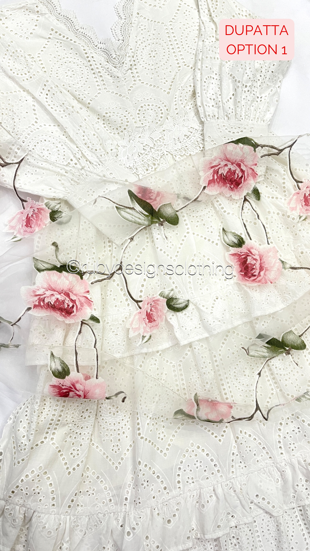 TANYA - White Chikankari Dress (7804161654997)