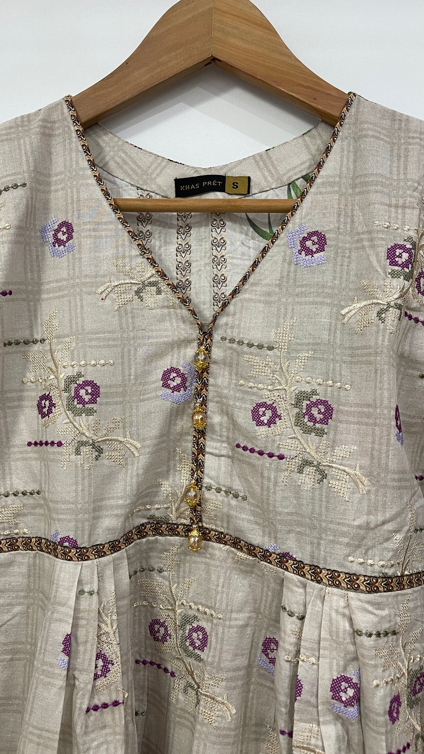 Original KHAS 3 Piece Grey Lawn Suit with Printed Chiffon Dupatta (7874289729749)