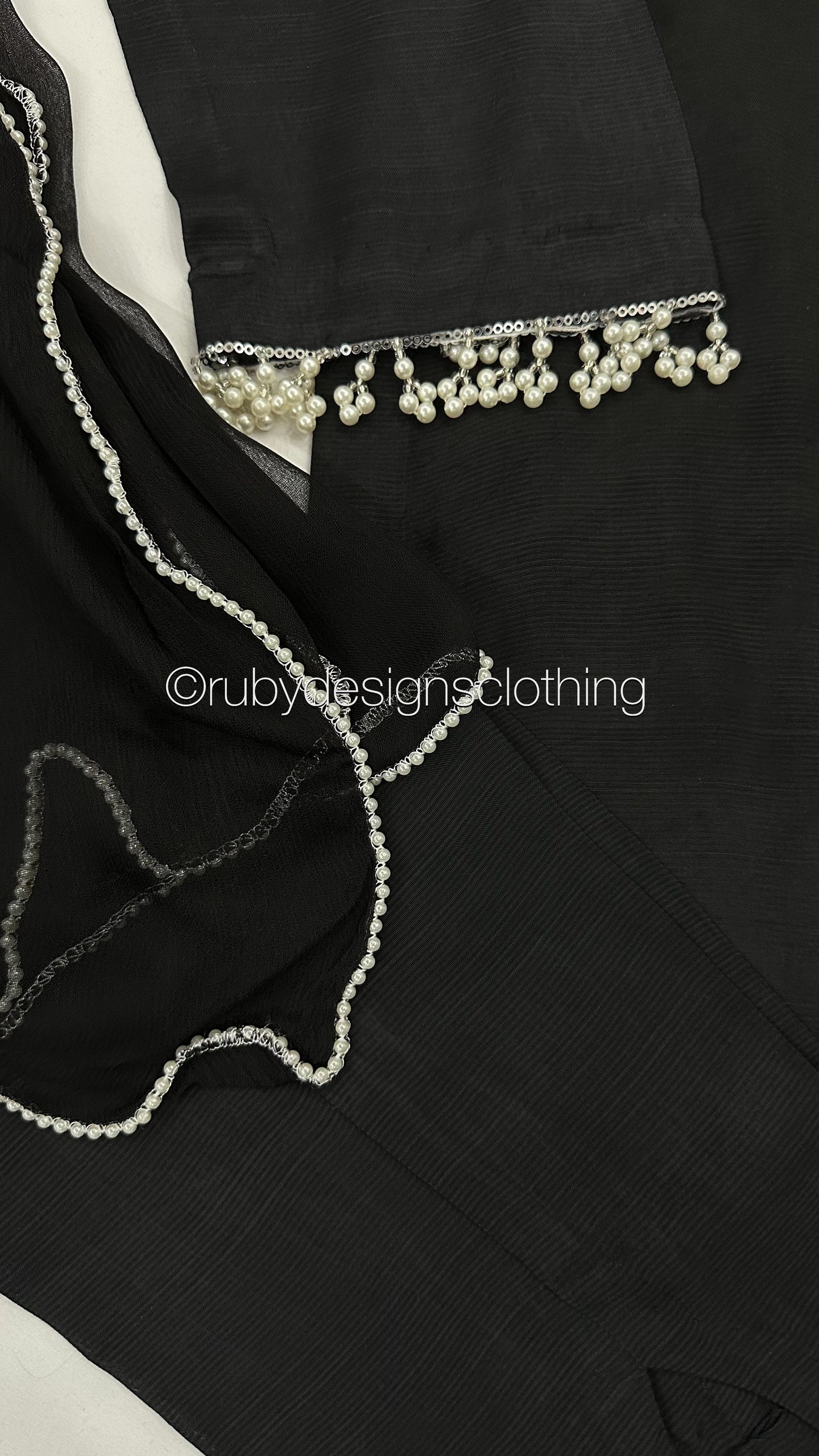AMELIA Black - 3 Piece Raw Silk Suit with Loop Cutout Neck (8020413219029)