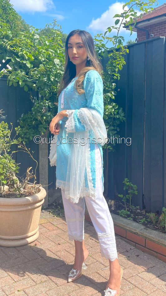 ALAYA - 3 Piece Lawn Suit with Lace and Mirror Details (6758254608568)