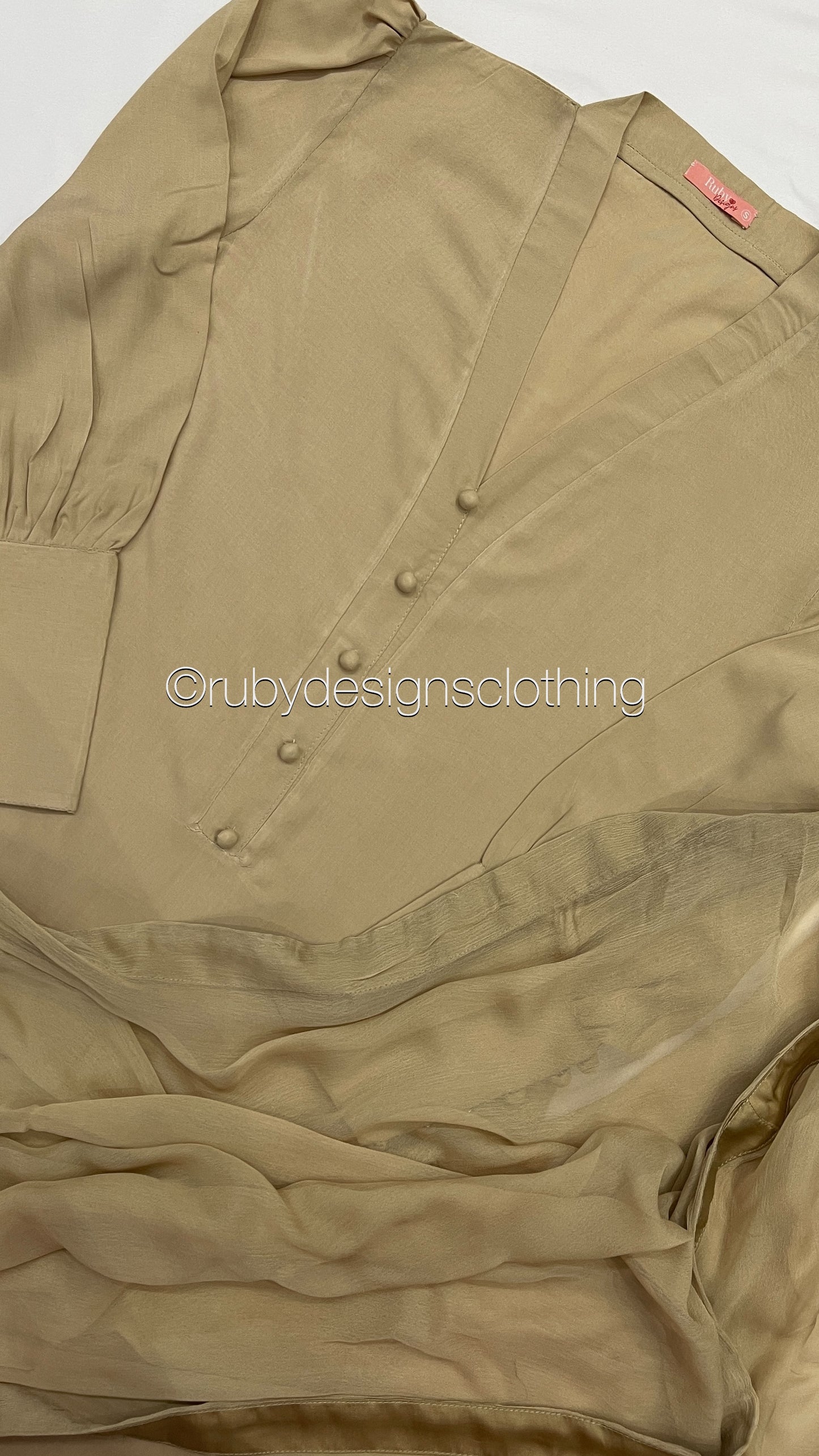 HANA Beige - 3 Piece Linen Suit with CHIFFON Dupatta (7454318592213)