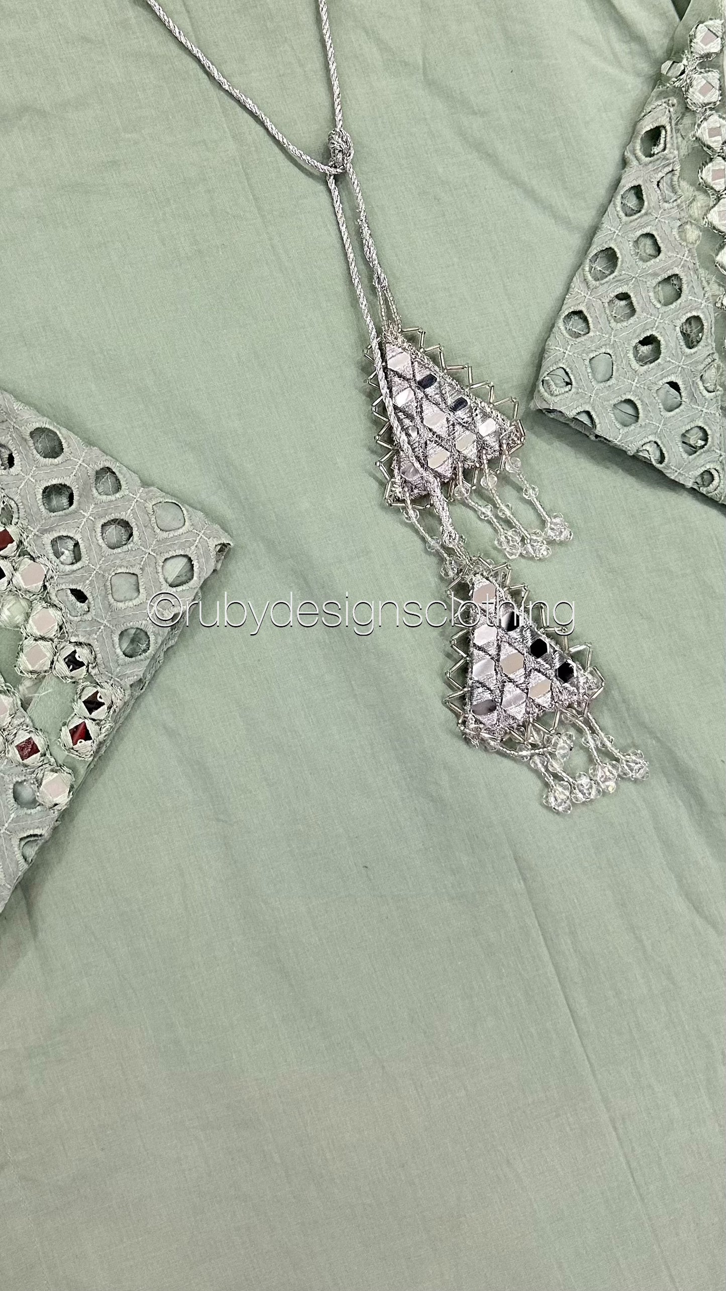 LEENA Sage - 3 Piece Chikankari Suit with Tulip Shalwar (8025573753045)