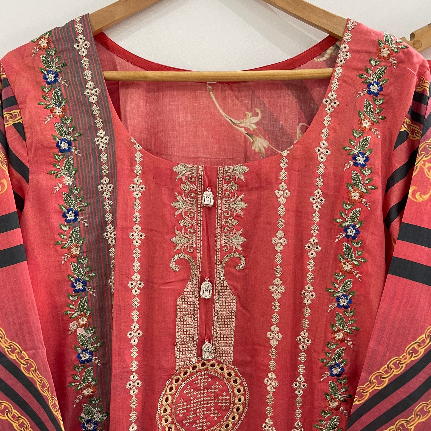 Original Inzey by Riaz Arts 3 Piece Stitched Peach Lawn Suit (6720476217528)