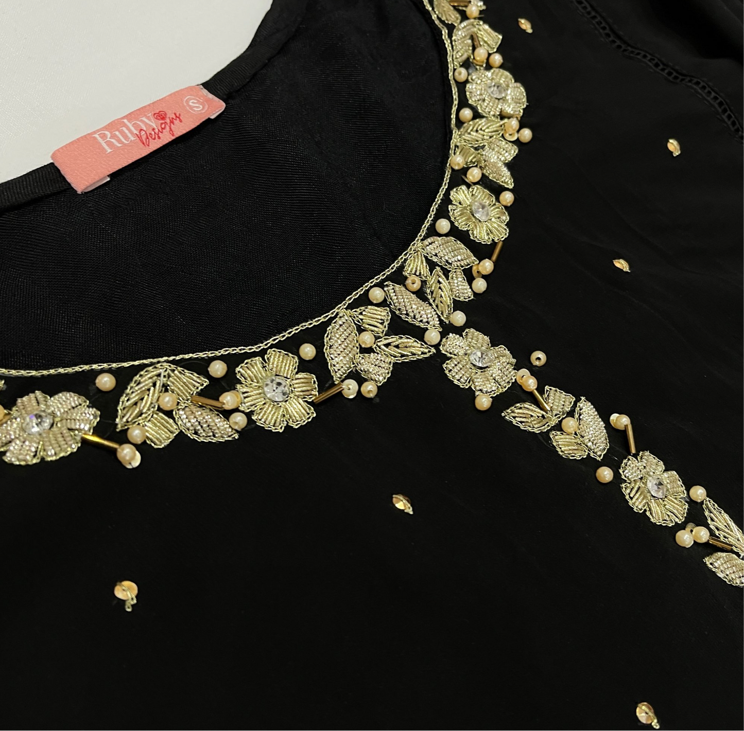 SHARIYA - 3 Piece Black Chiffon Suit (6636121096376)