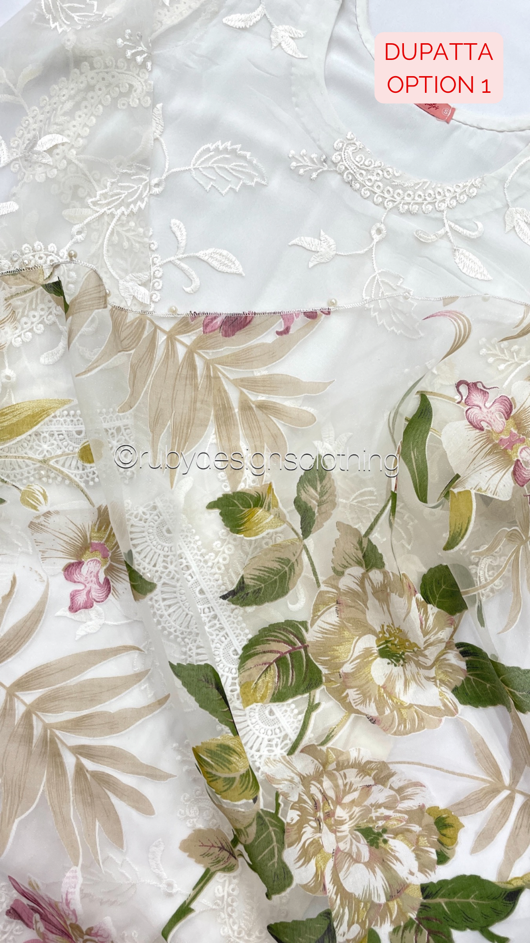 IQRA - White 3 Piece Embroidered Chiffon Suit with Organza Dupatta (7649357889749)