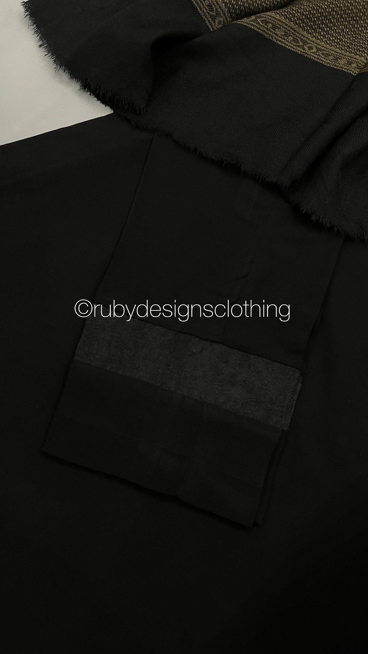 AMBER - 3 Piece Black Linen Suit with Shawl (7902913528021) (8747711234261)