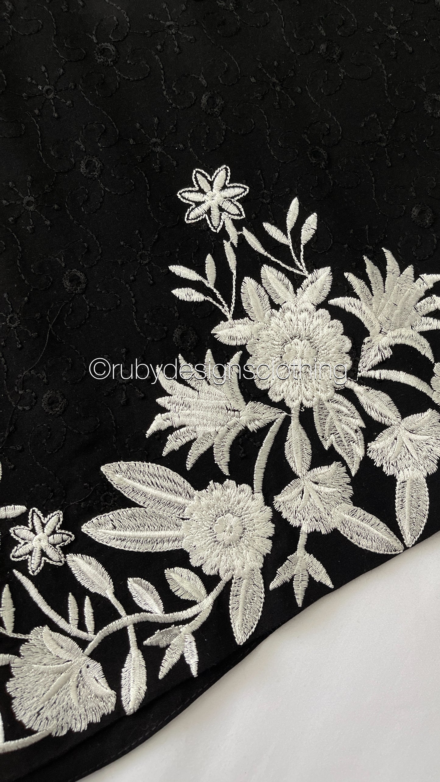 SHIZA Black - 3 Piece Linen Suit with Chiffon Dupatta (7875269099733)