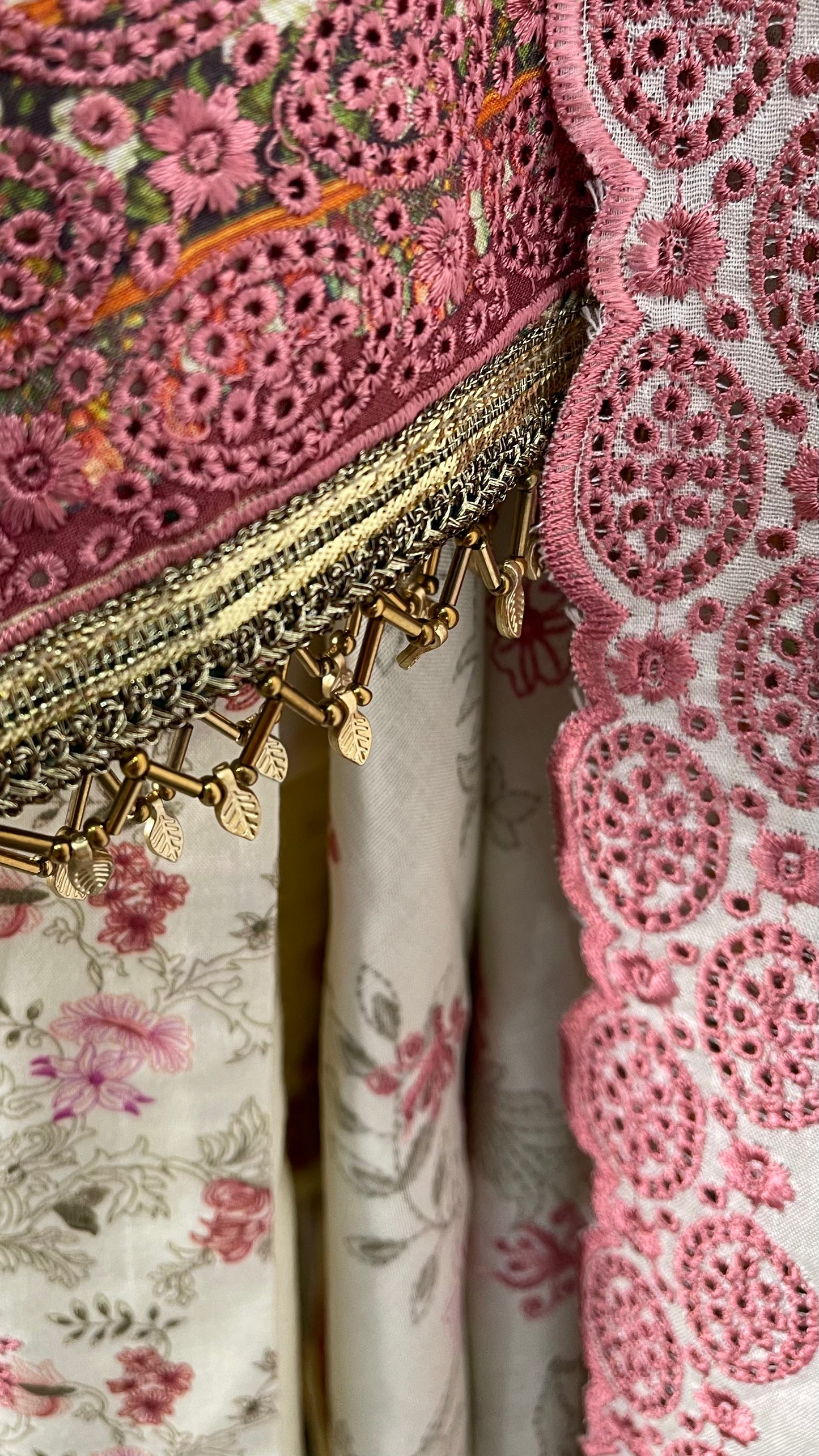 Original Kesarin by Riaz Arts Pink Floral Stitched Digital Viscose and Embroidered Suit