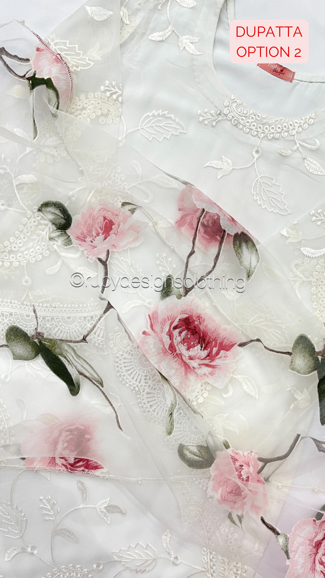 IQRA - White 3 Piece Embroidered Chiffon Suit with Organza Dupatta (7649357889749)