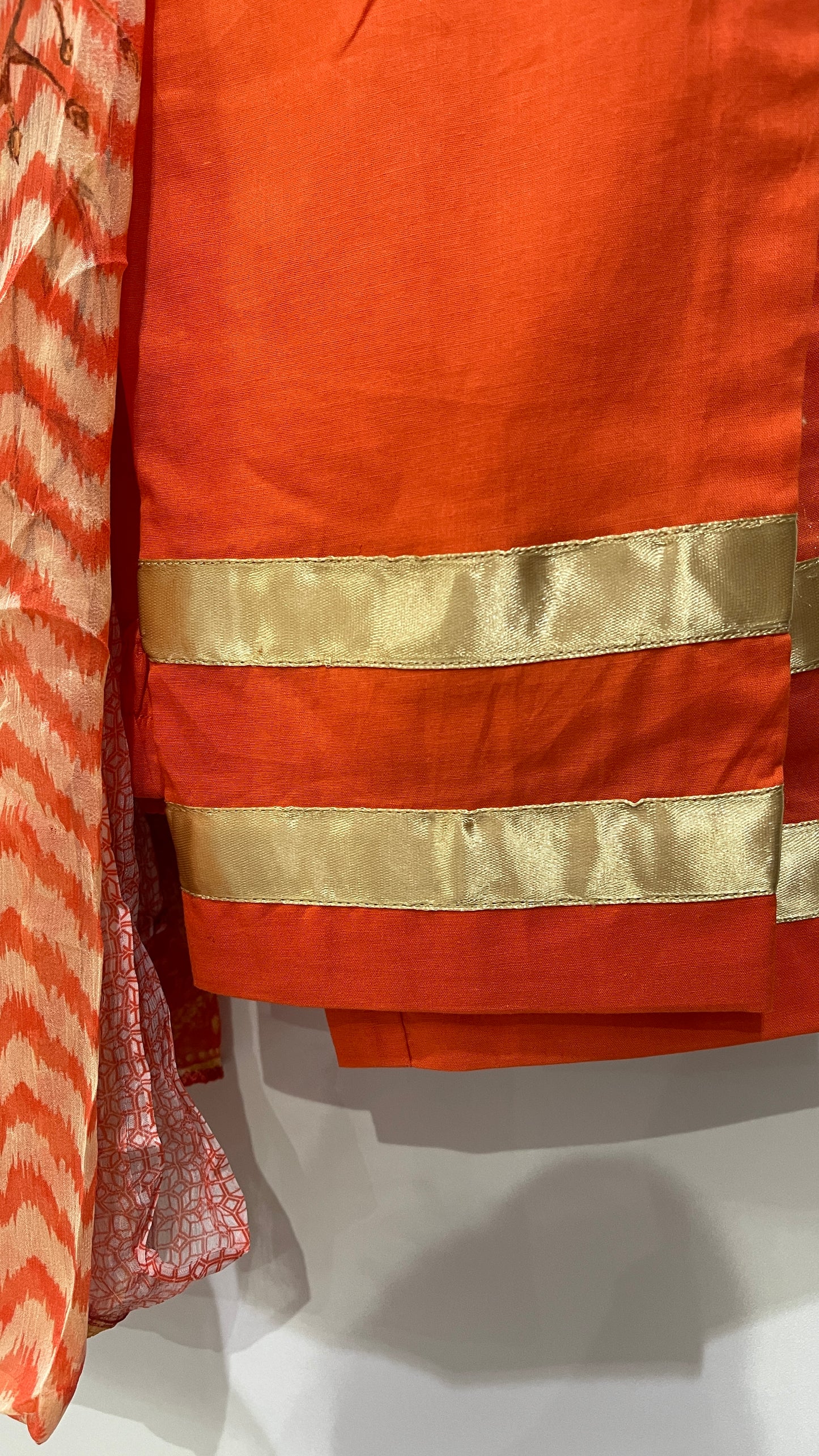 Original KHAS 3 Piece Orange Lawn Suit with Printed Dupatta (7874071724245)
