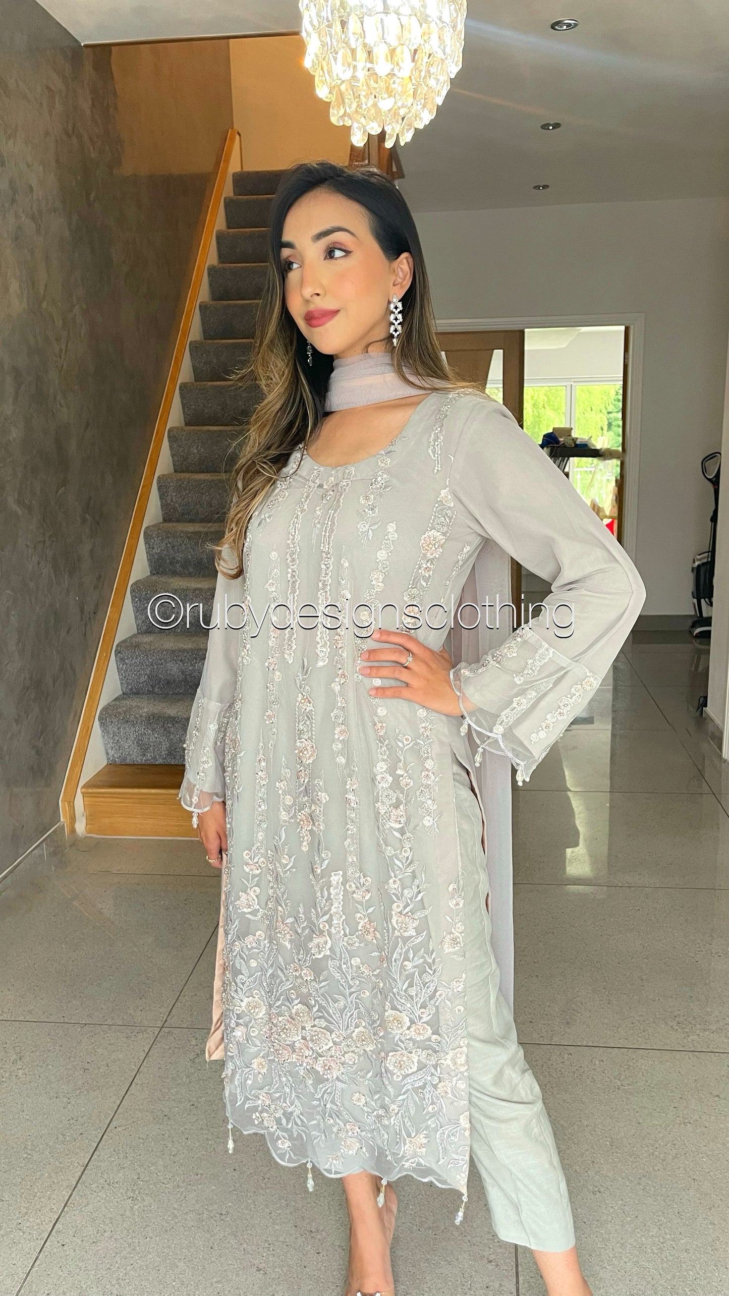 FARI - Heavy Embroidered Net 3 Piece Suit (6765967900856)