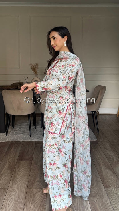Petal Blush  - 3 Piece Swiss Lawn Suit with Silk Dupatta