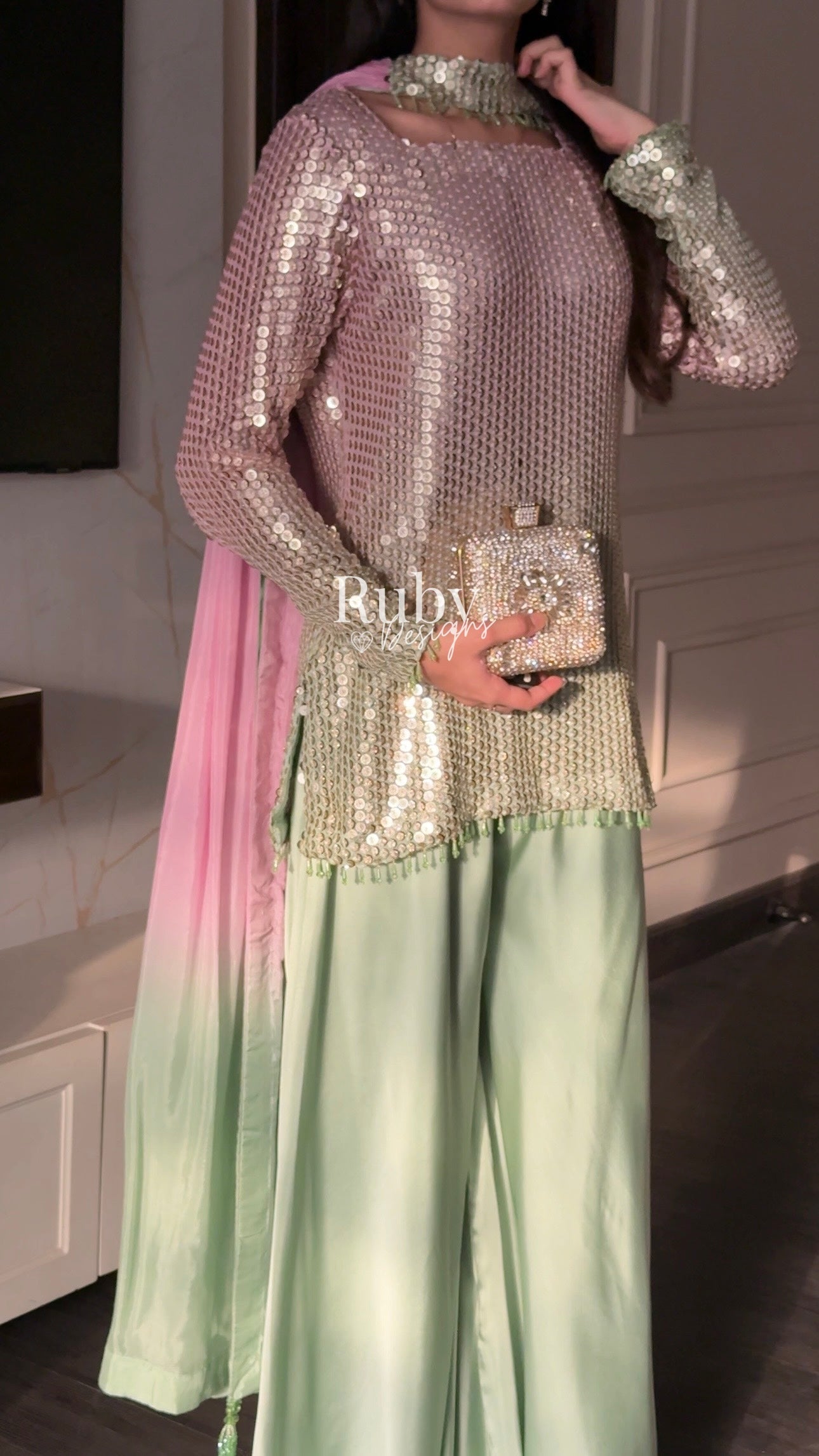ALARA Haze - 3 Piece Silk Suit with Choker Dupatta