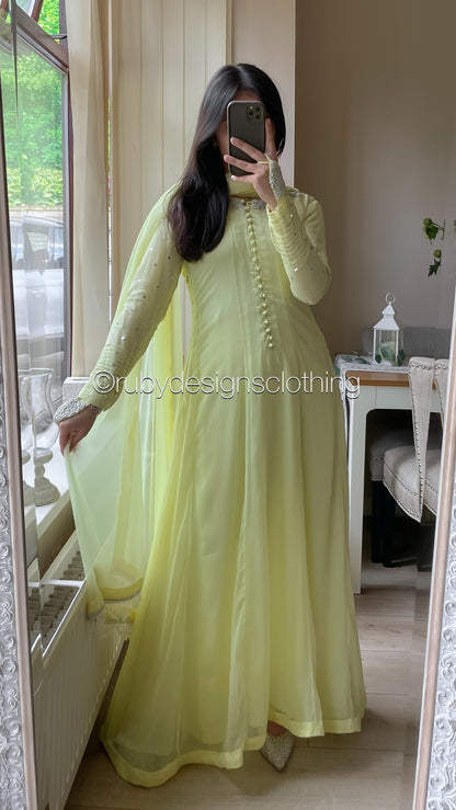 MEESHA Lemon - 3 Piece Chiffon Dress with Chiffon Dupatta (8646797394133)