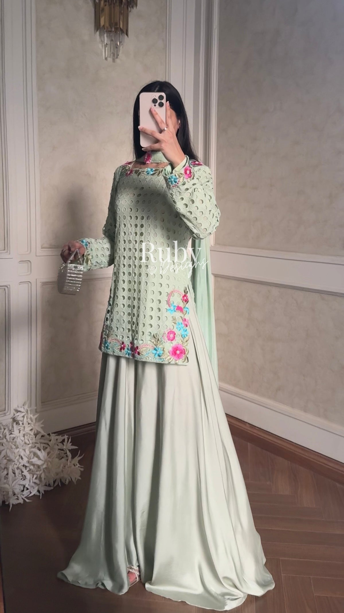 ALIZEH Sage - 3 Piece Chikankari Suit with Ombré Dupatta