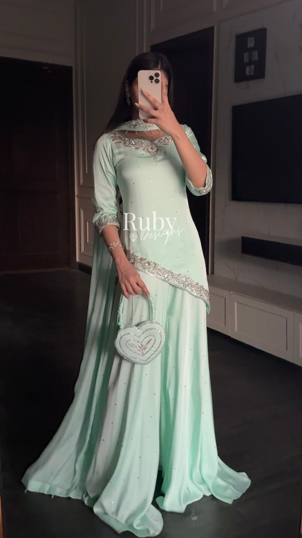 RANI Mint - 3 Piece Luxury Silk with Matching Bag