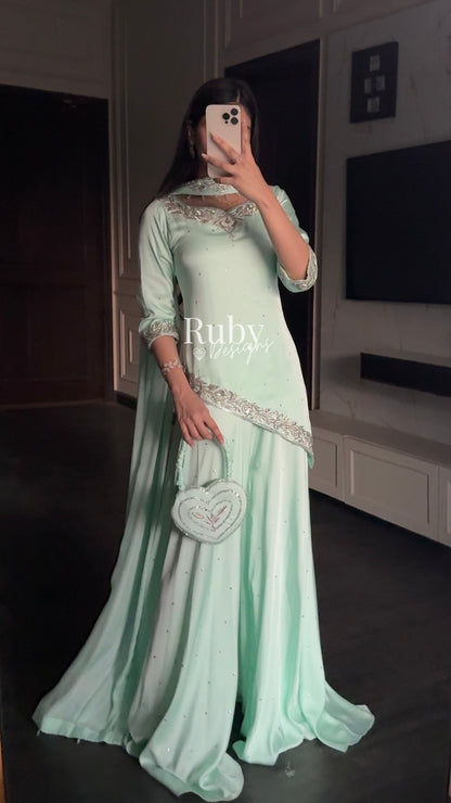 RANI Mint - 3 Piece Luxury Silk with Matching Bag