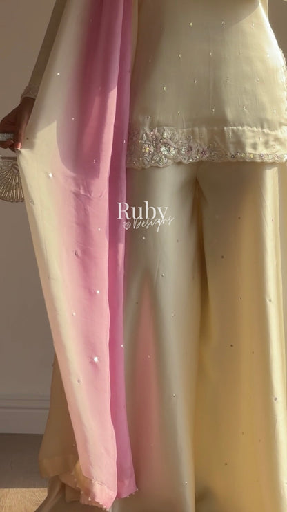 AMAYA - 3 Piece Silk Suit with Ombrè Dupatta