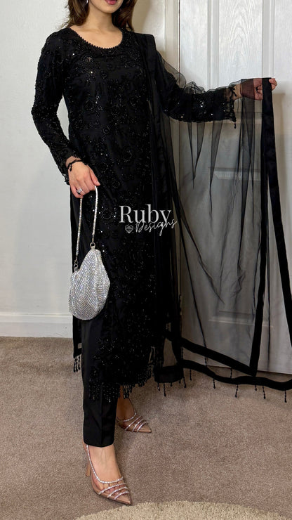 ZULAY - 3 Piece Net Suit with Tassel Detail