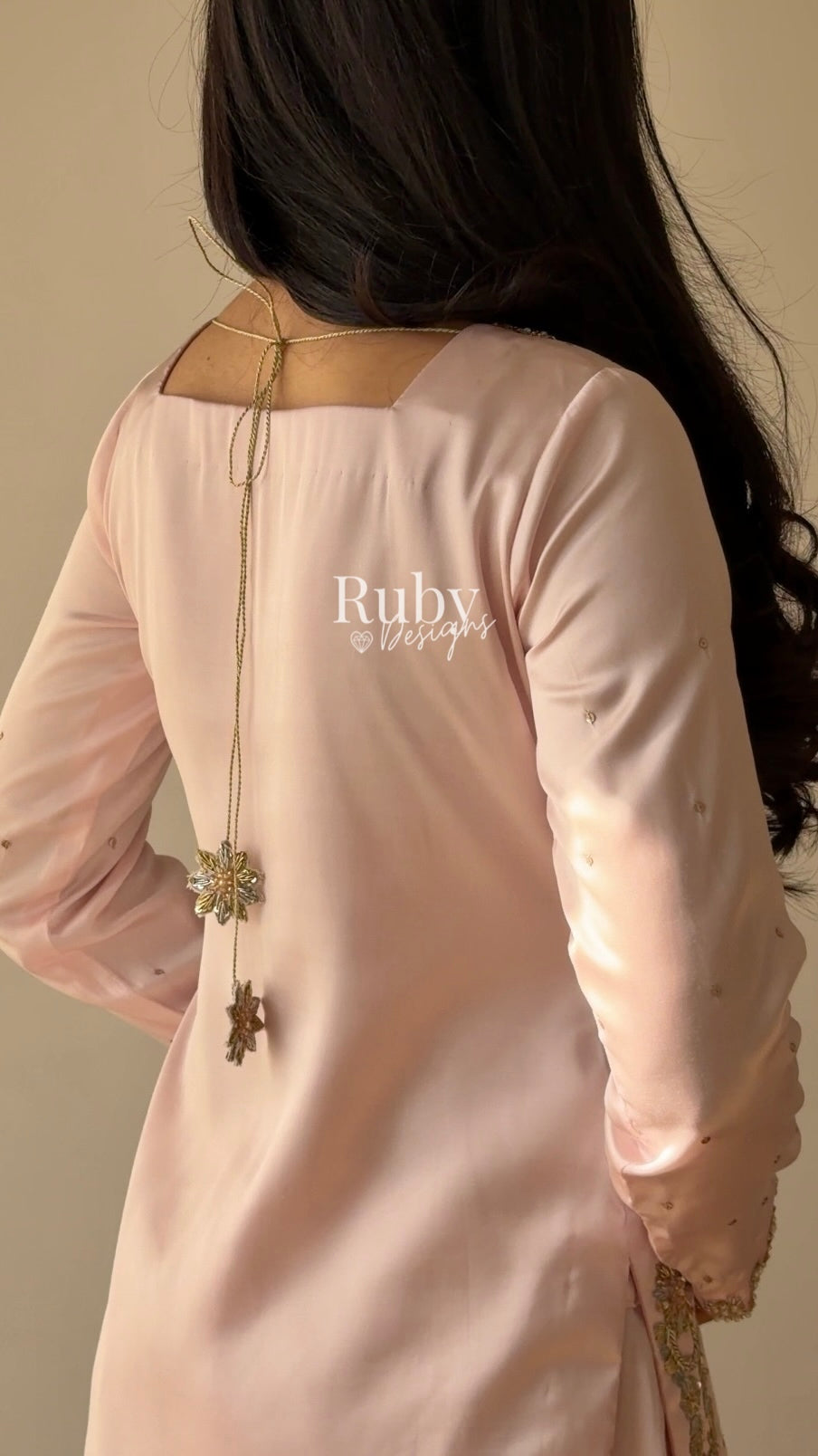 REYA Rose - 3 Piece Silk Suit with Matching Potli Bag