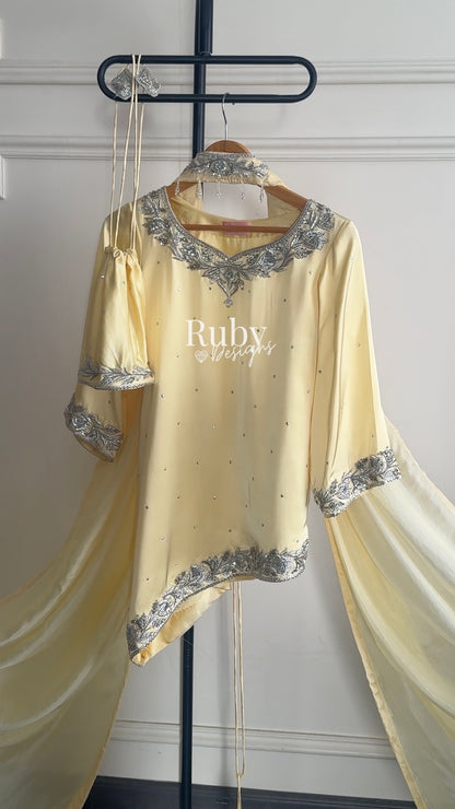 PRE-ORDER (6-8 week estimated dispatch): RANI Butter - 4 Piece Luxury Silk Suit with Matching Bag