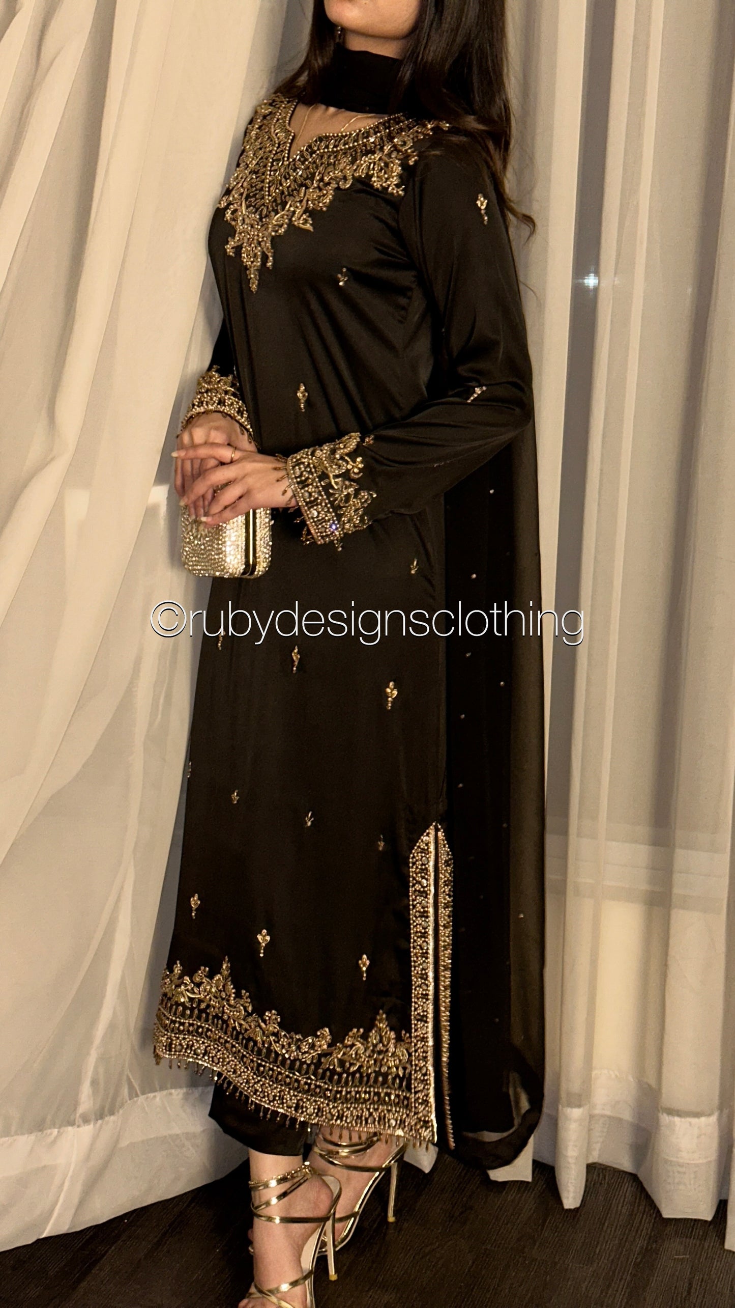 MAYSOON - 3 Piece Luxury Silk Suit with Hand Work