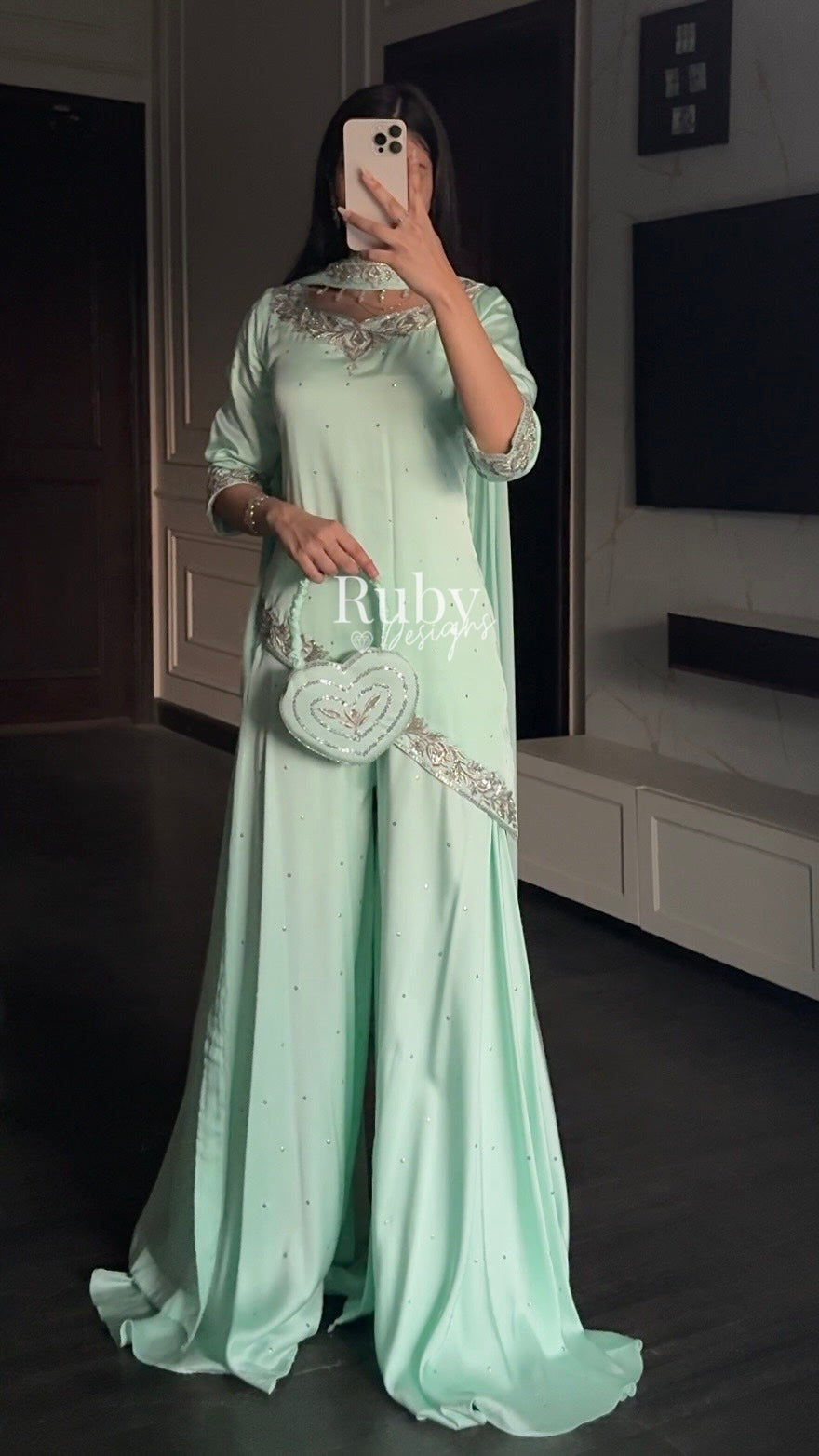 RANI Mint - 3 Piece Luxury Silk with Matching Bag