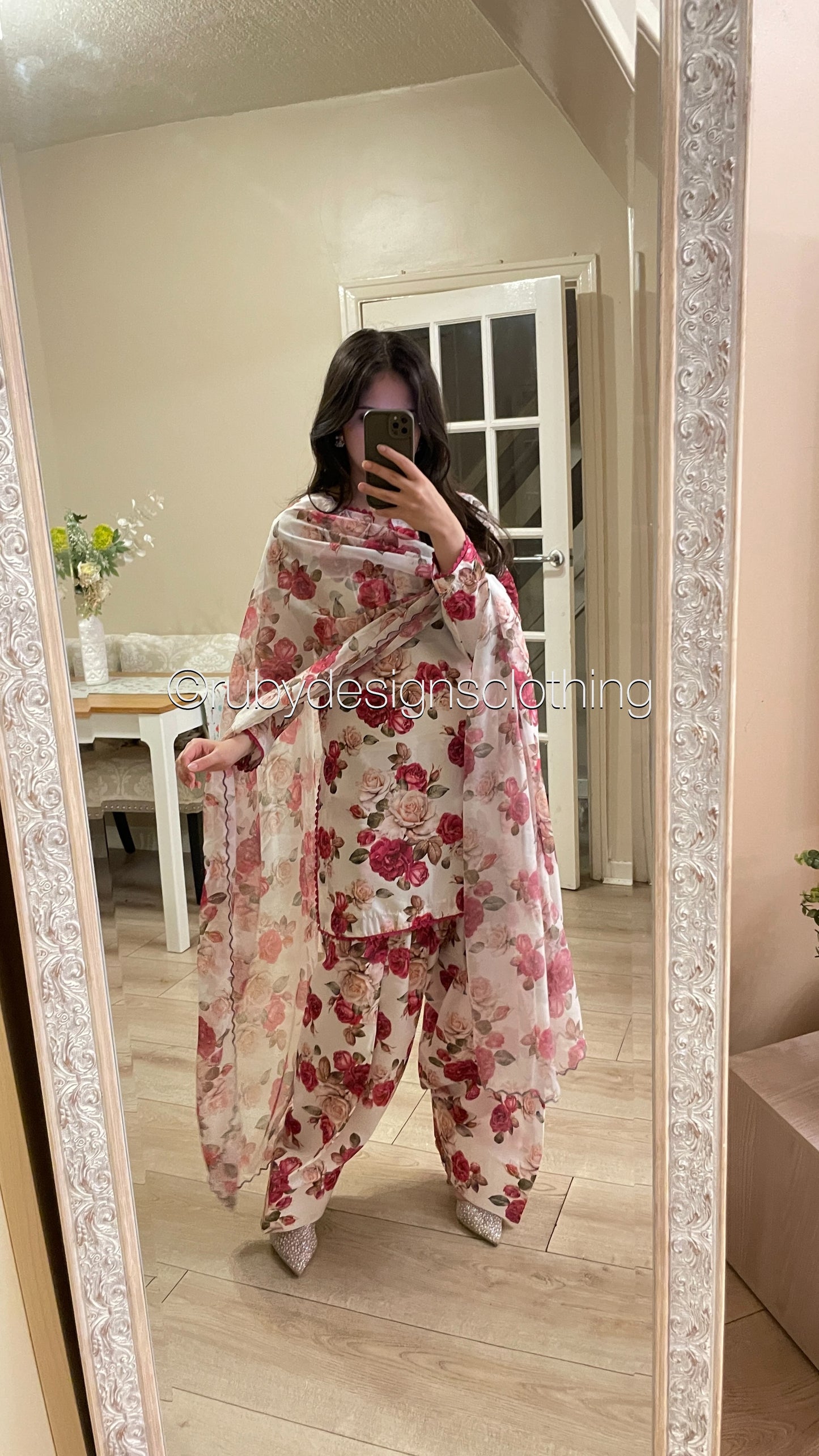 Pressed Rose  - 3 Piece Swiss Lawn Suit with Silk Dupatta
