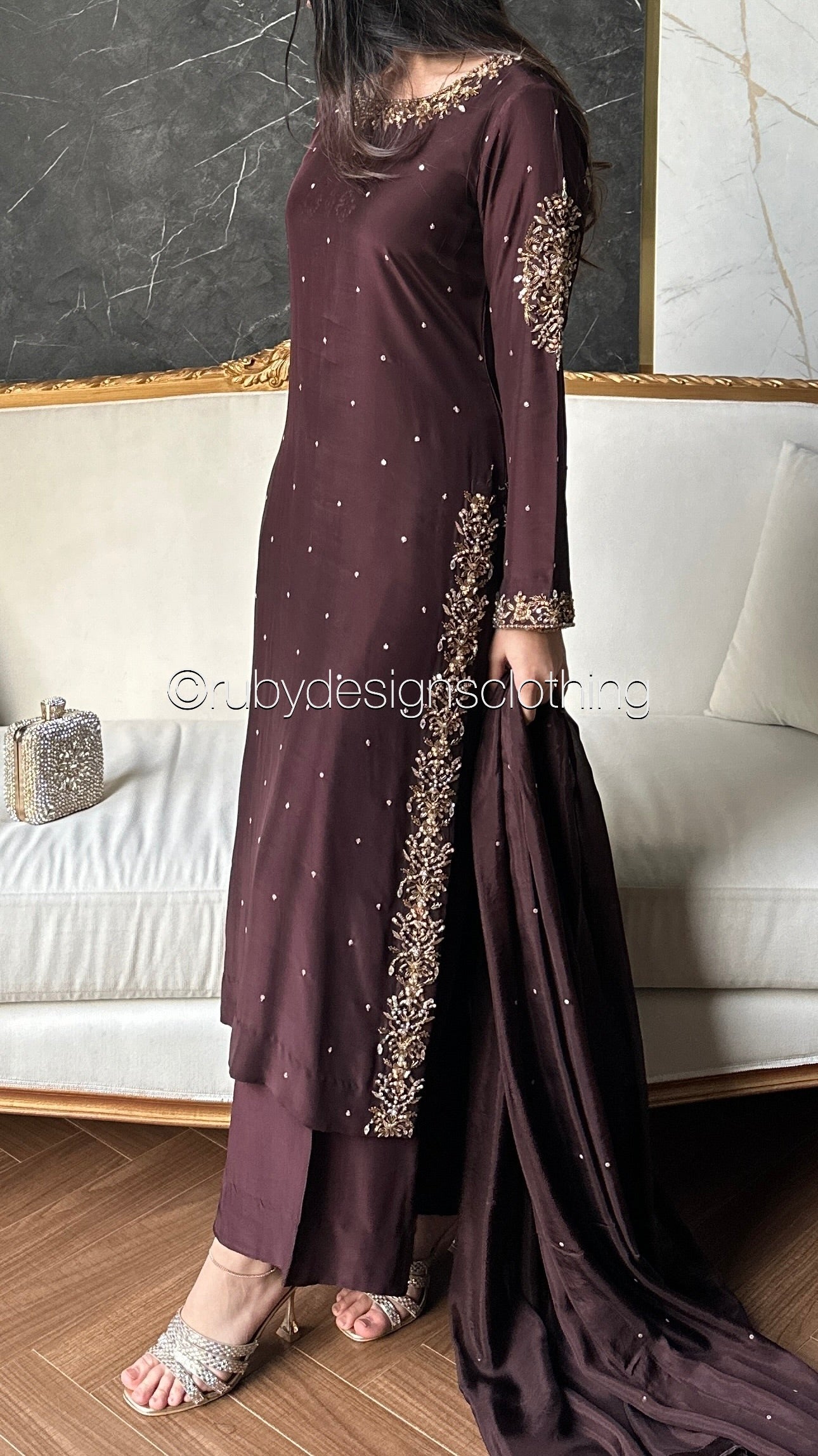 AMANI - 3 Piece Luxury Silk Suit with Handwork