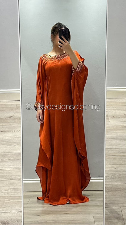 JAMILA Orange - EXCLUSIVE SAMPLE with Handwork