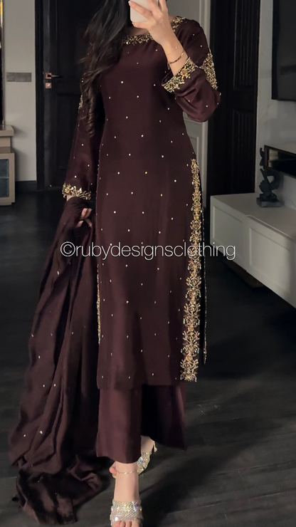 AMANI - 3 Piece Luxury Silk Suit with Handwork